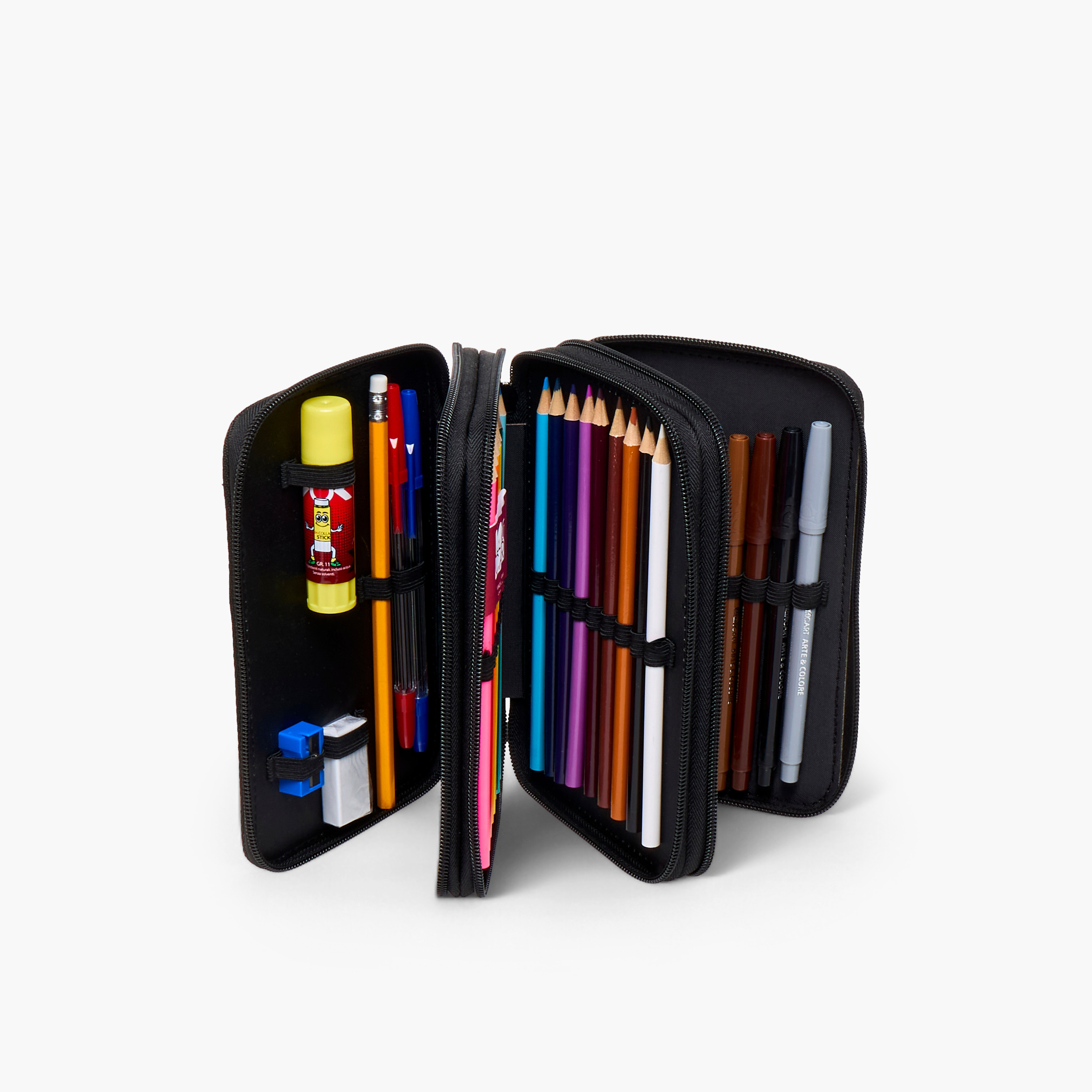 مقلمة سادة 3 أقسام من فيراري-school-stationery-pencilcases-image-6