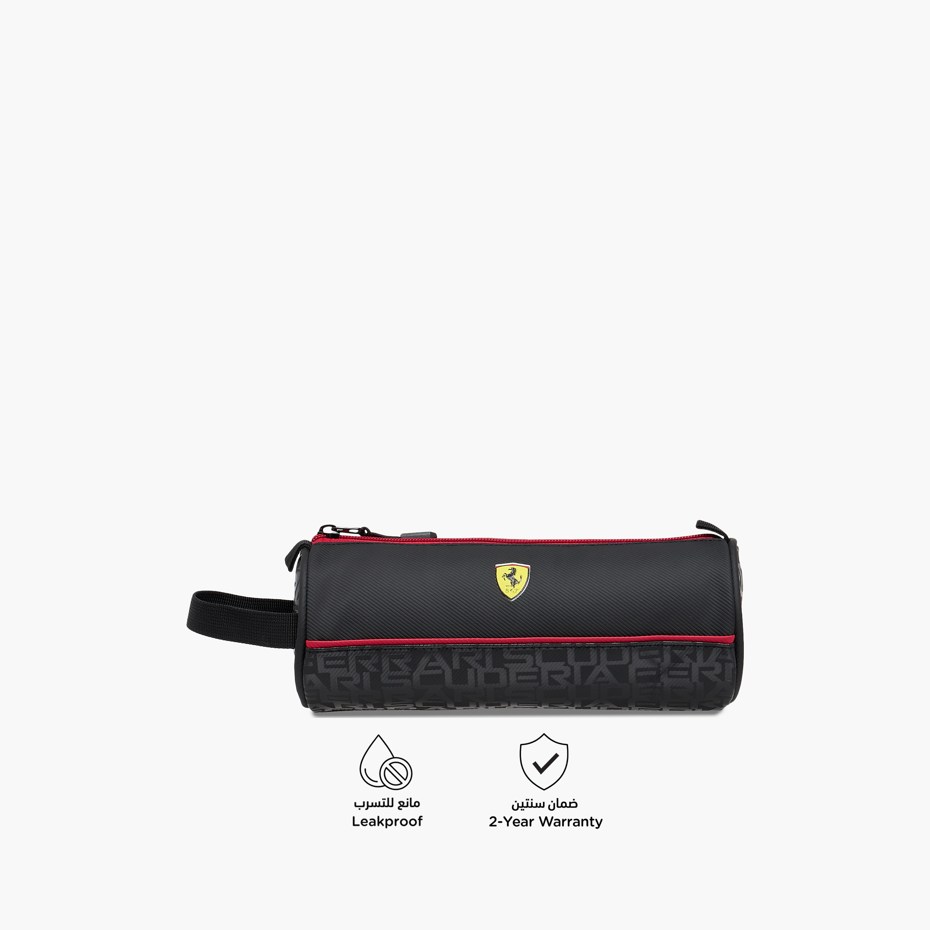 Ferrari Printed Pencil Pouch with Wrist Strap and Zip Closure-school-stationery-pencilcases-image-4