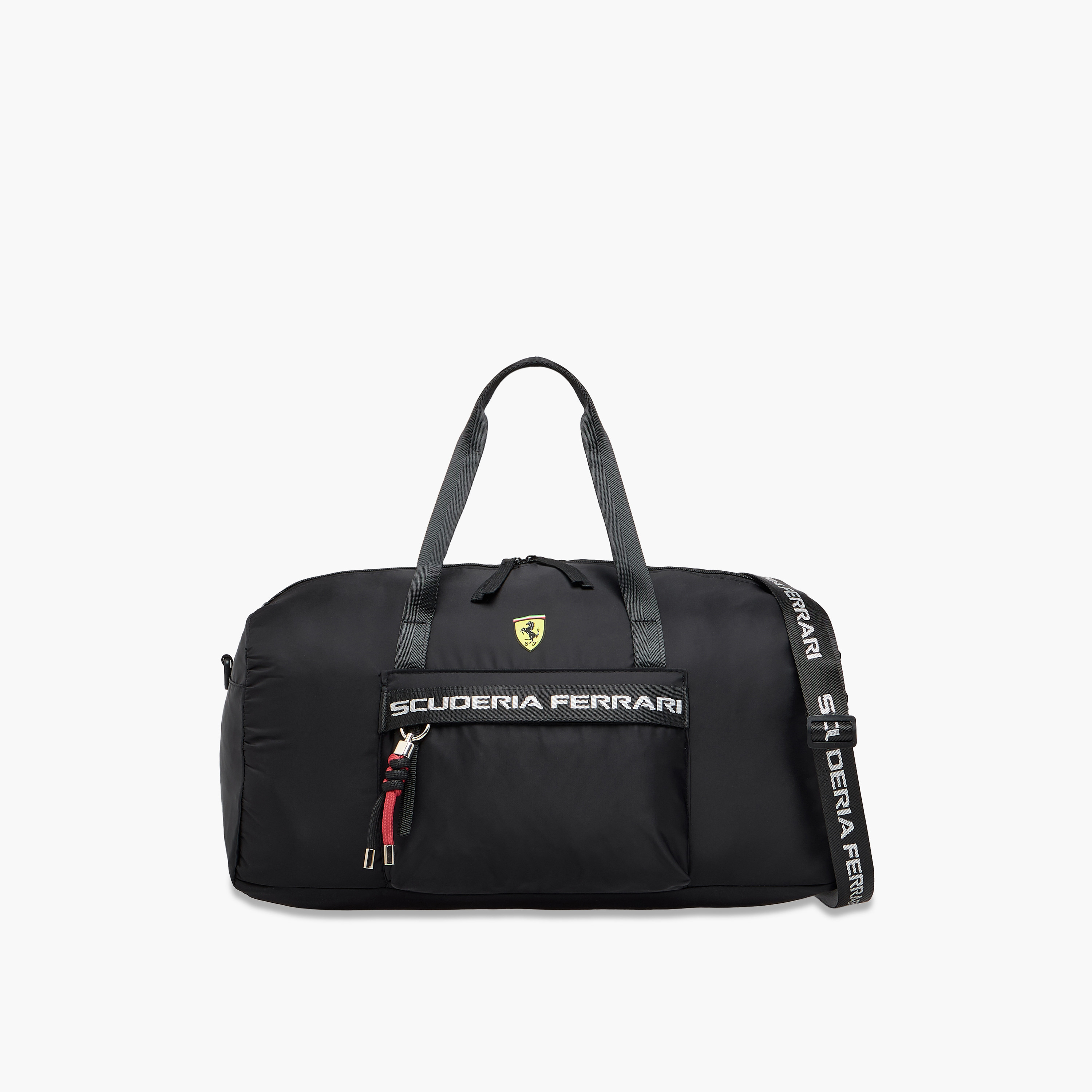 Ferrari Solid Duffle Bag with Detachable Strap and Zip Closure-travel-kidstrolleyandbags-image-1