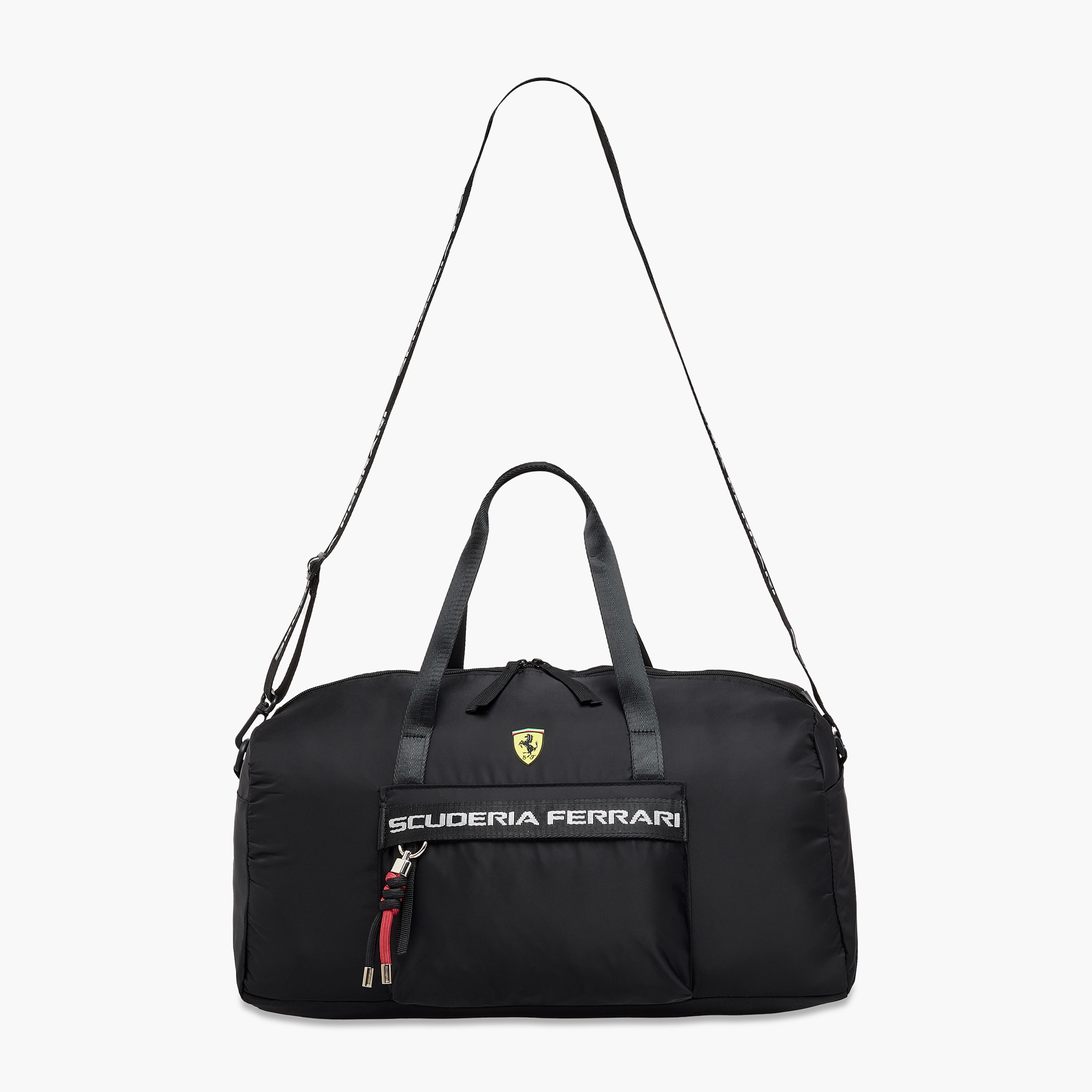 Ferrari Solid Duffle Bag with Detachable Strap and Zip Closure-travel-kidstrolleyandbags-image-3