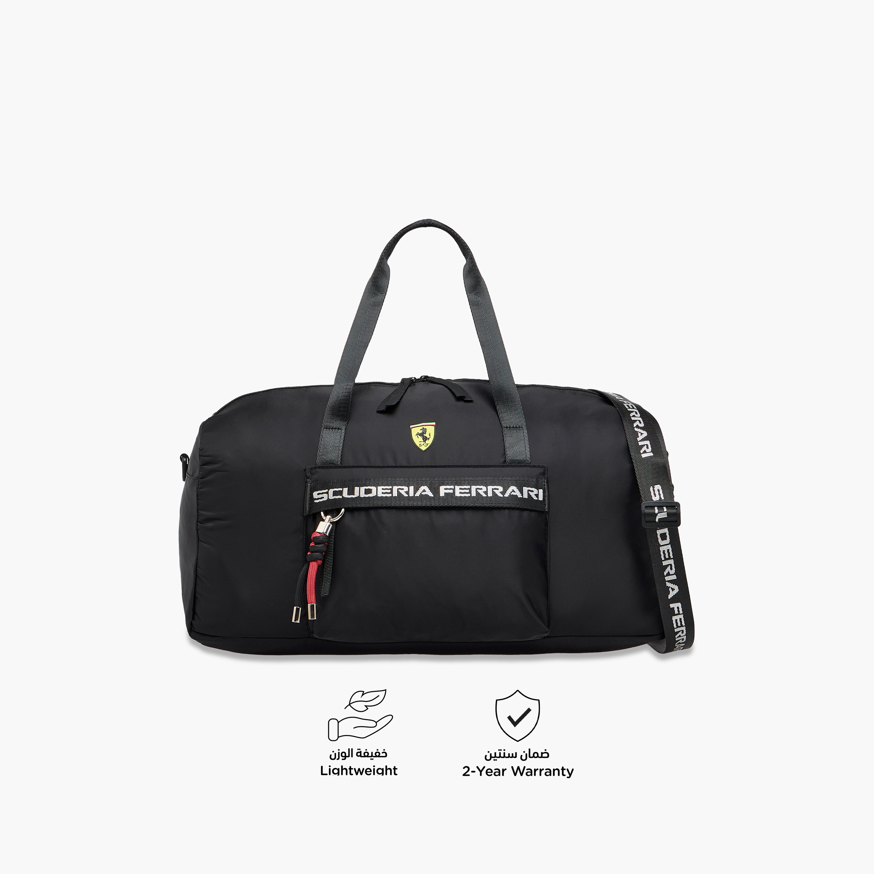 Ferrari Solid Duffle Bag with Detachable Strap and Zip Closure-travel-kidstrolleyandbags-image-4