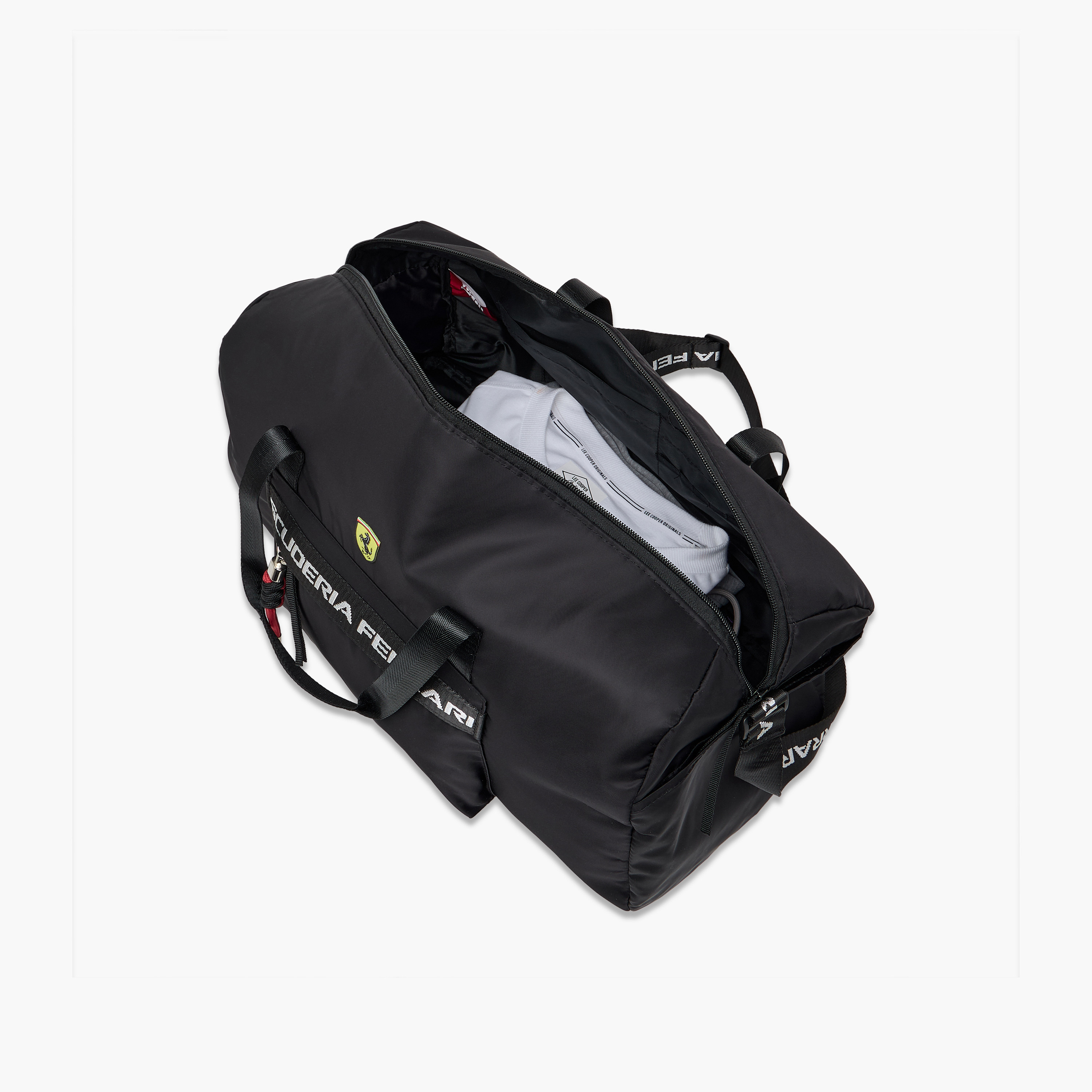 Ferrari Solid Duffle Bag with Detachable Strap and Zip Closure-travel-kidstrolleyandbags-image-9