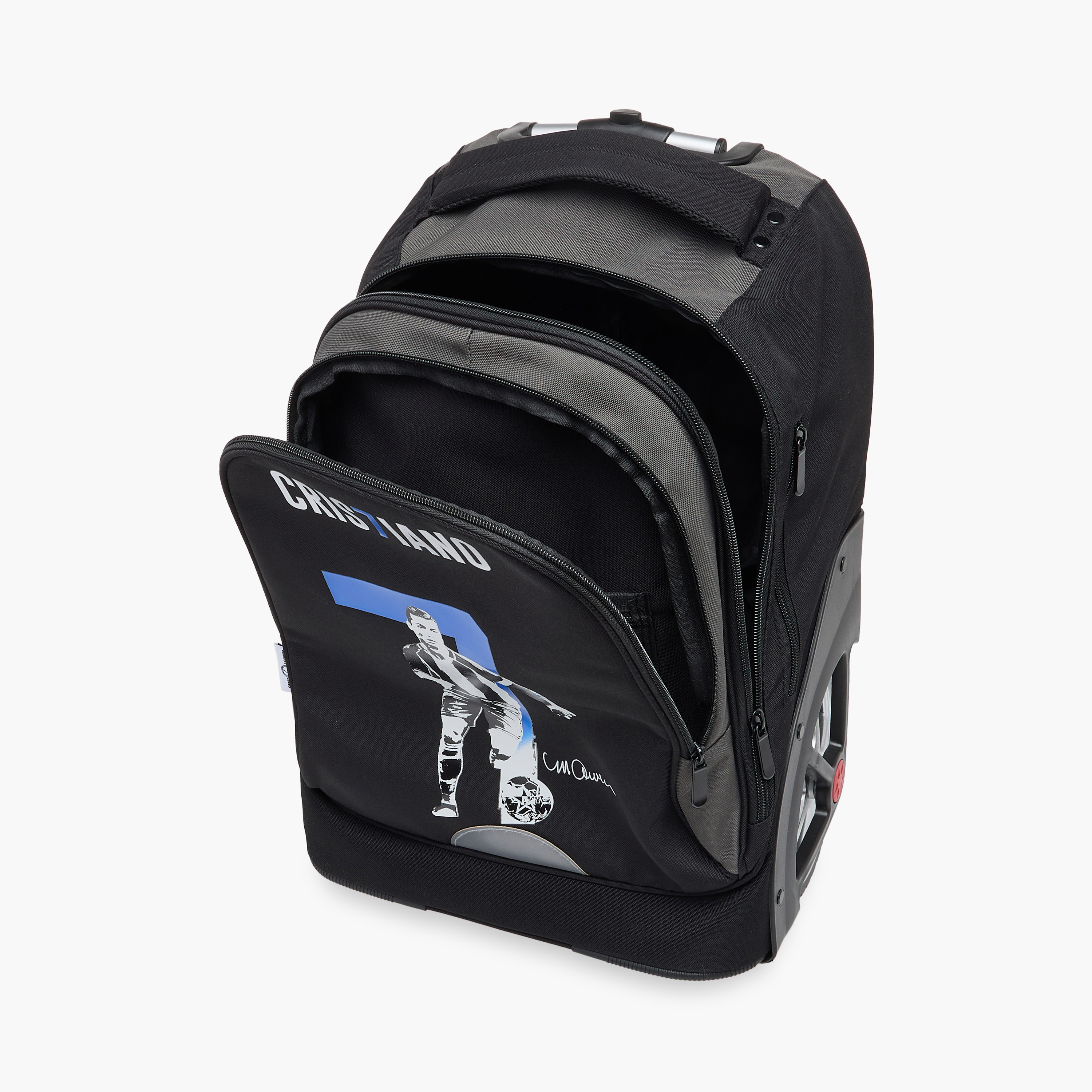 شنطة ترولي بطبعات كريستيانو رونالدو بمقبض قابل للسحب - 18 بوصة-school-bagsandbackpacks-trolleybags-image-14