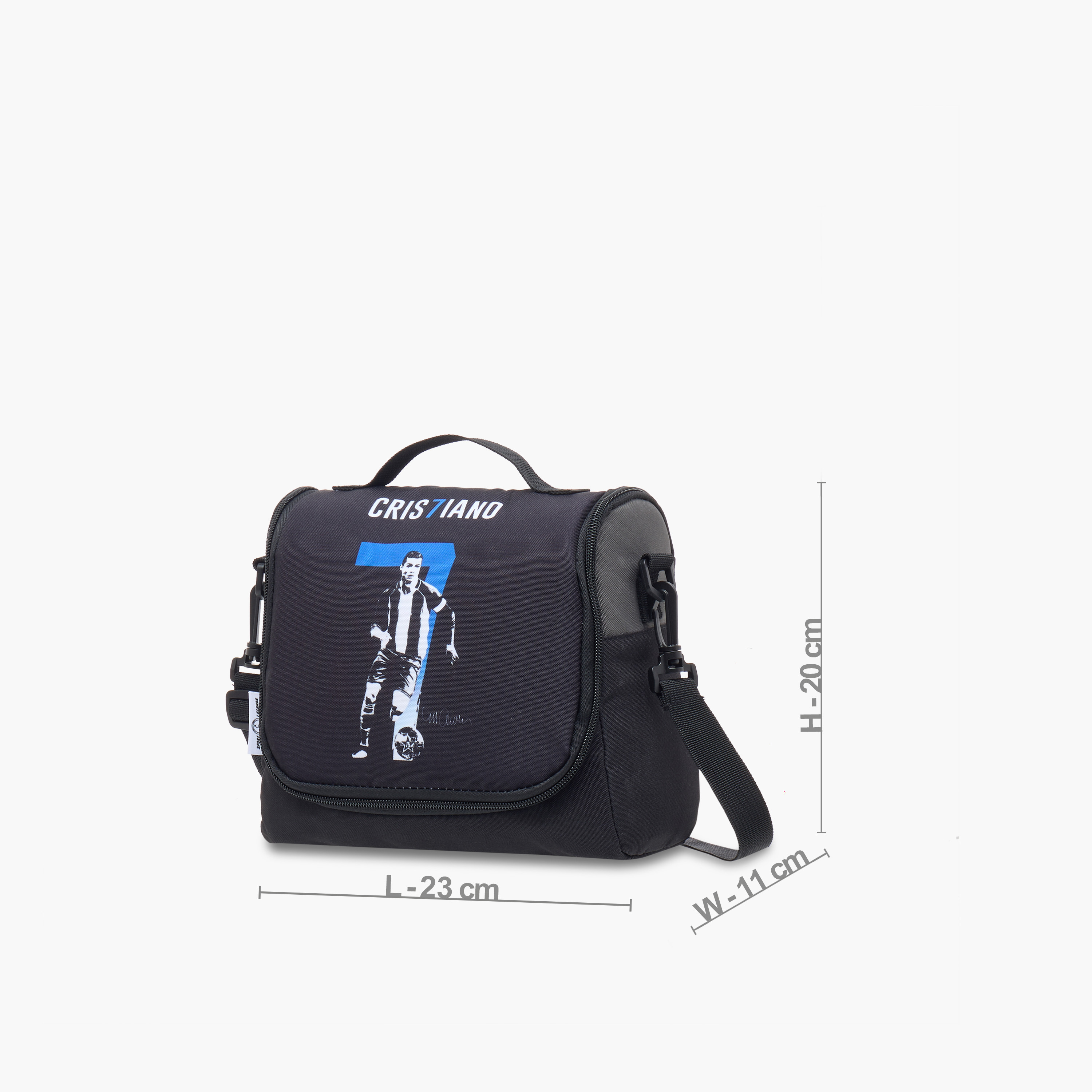 Cristiano Ronaldo Print Lunch Bag with Zip Closure-school-lunchessentials-lunchbags-image-2