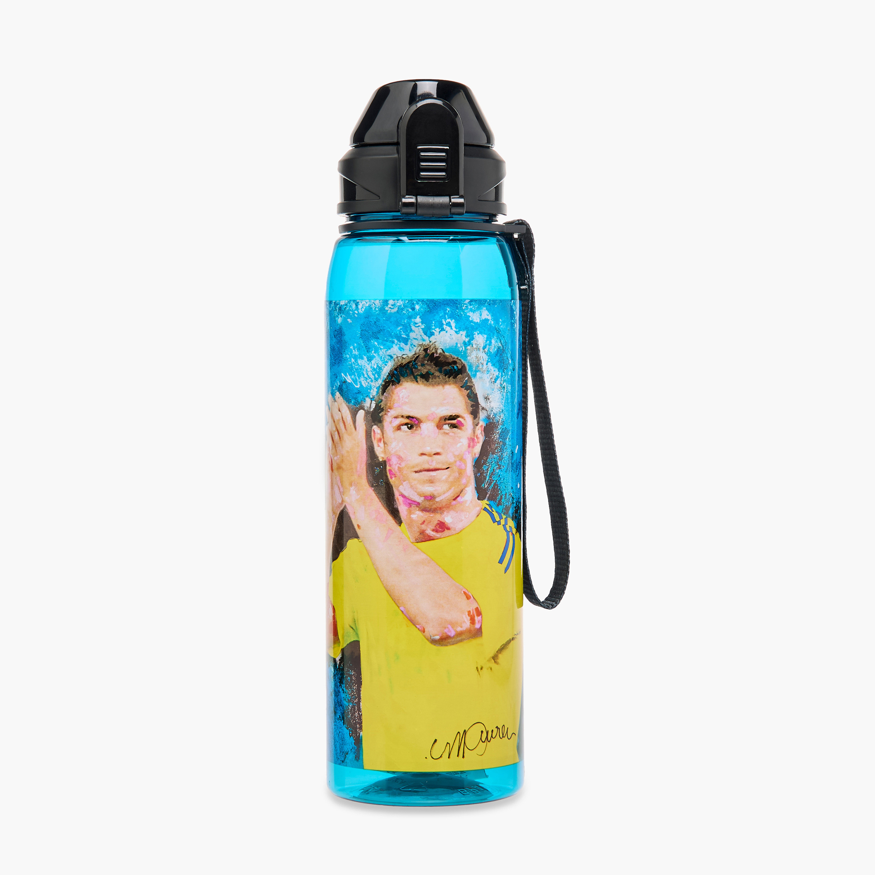 Cristiano Ronaldo Print Water Bottle - 1 L-school-waterbottles-image-1
