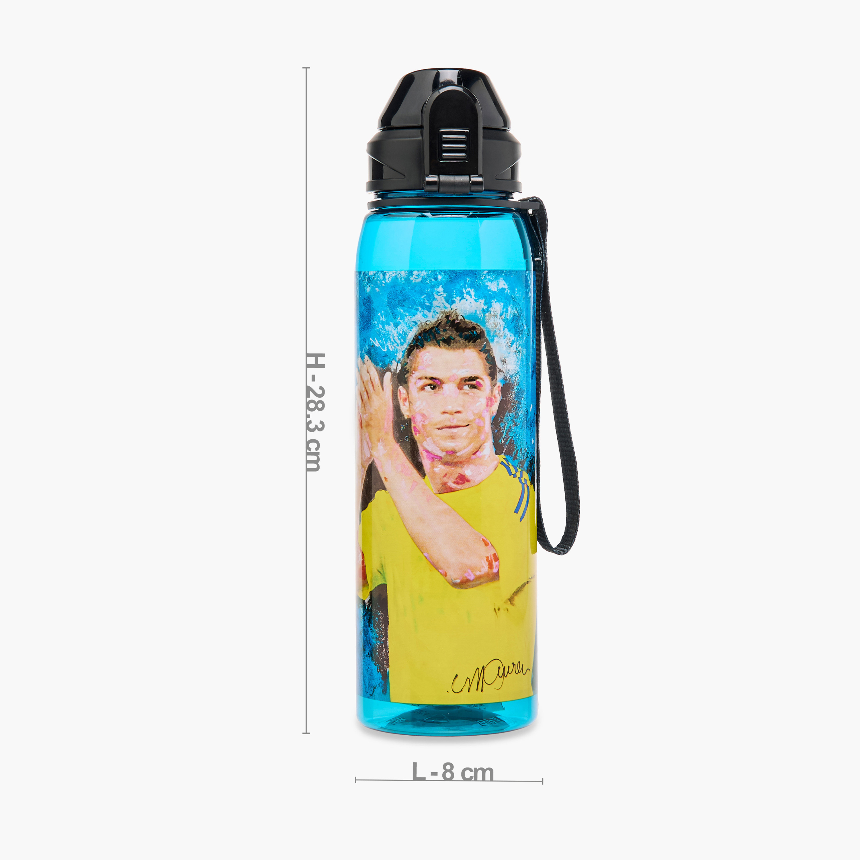 Cristiano Ronaldo Print Water Bottle - 1 L-school-waterbottles-image-2