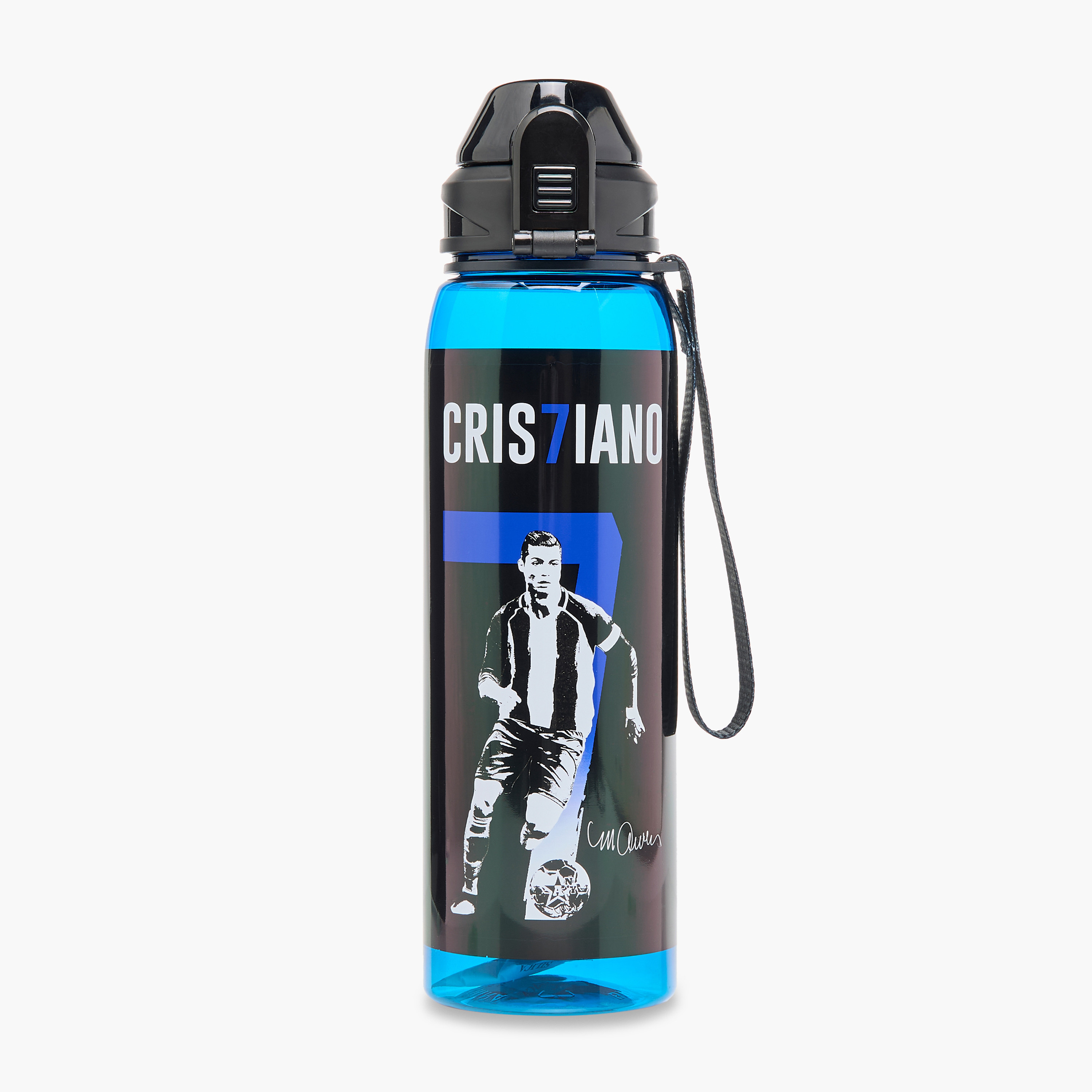 Cristiano Ronaldo Print Water Bottle - 1 L-school-waterbottles-image-1
