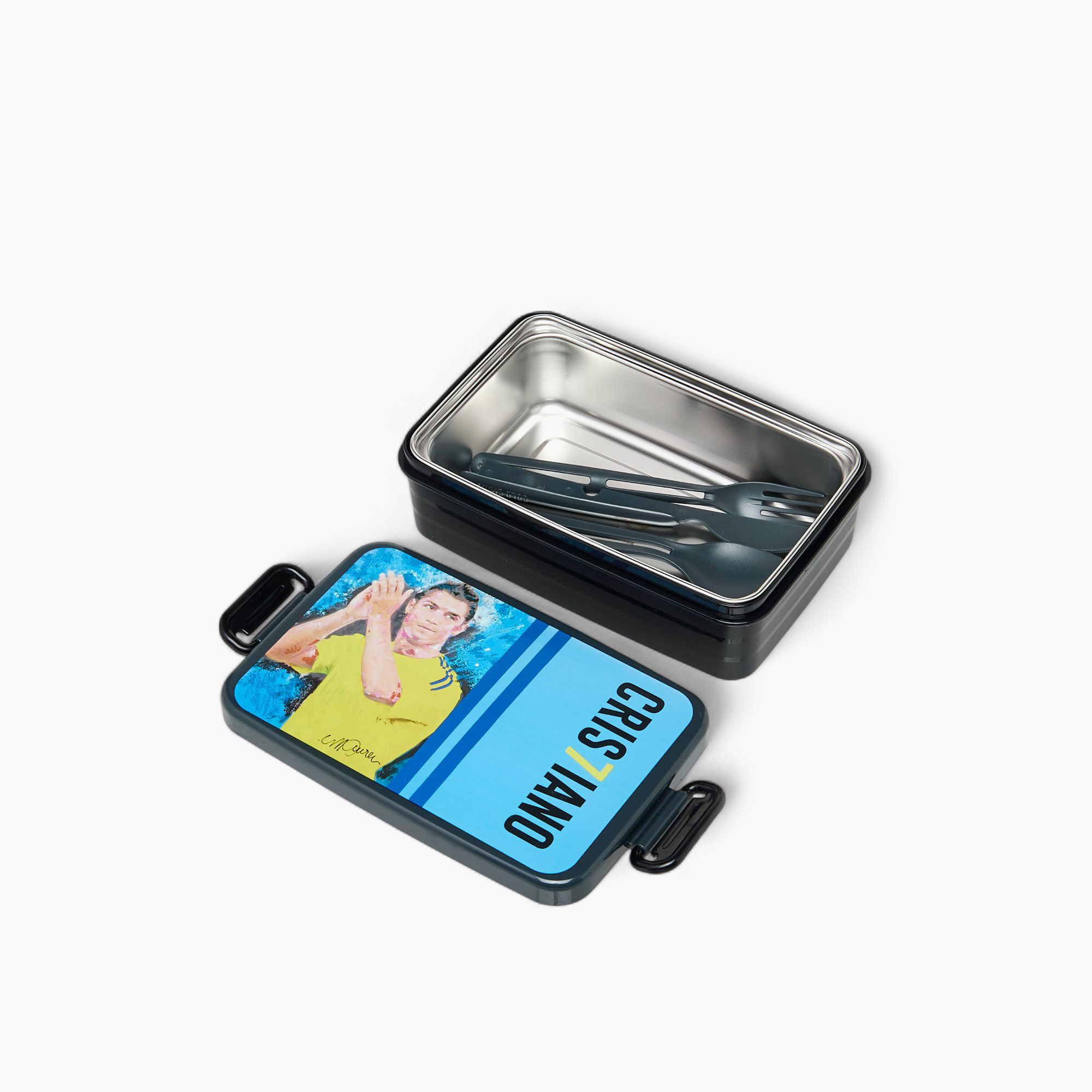 Cristiano Ronaldo Print Lunch Box with Tray and Cutlery-school-lunchessentials-lunchboxes-image-4