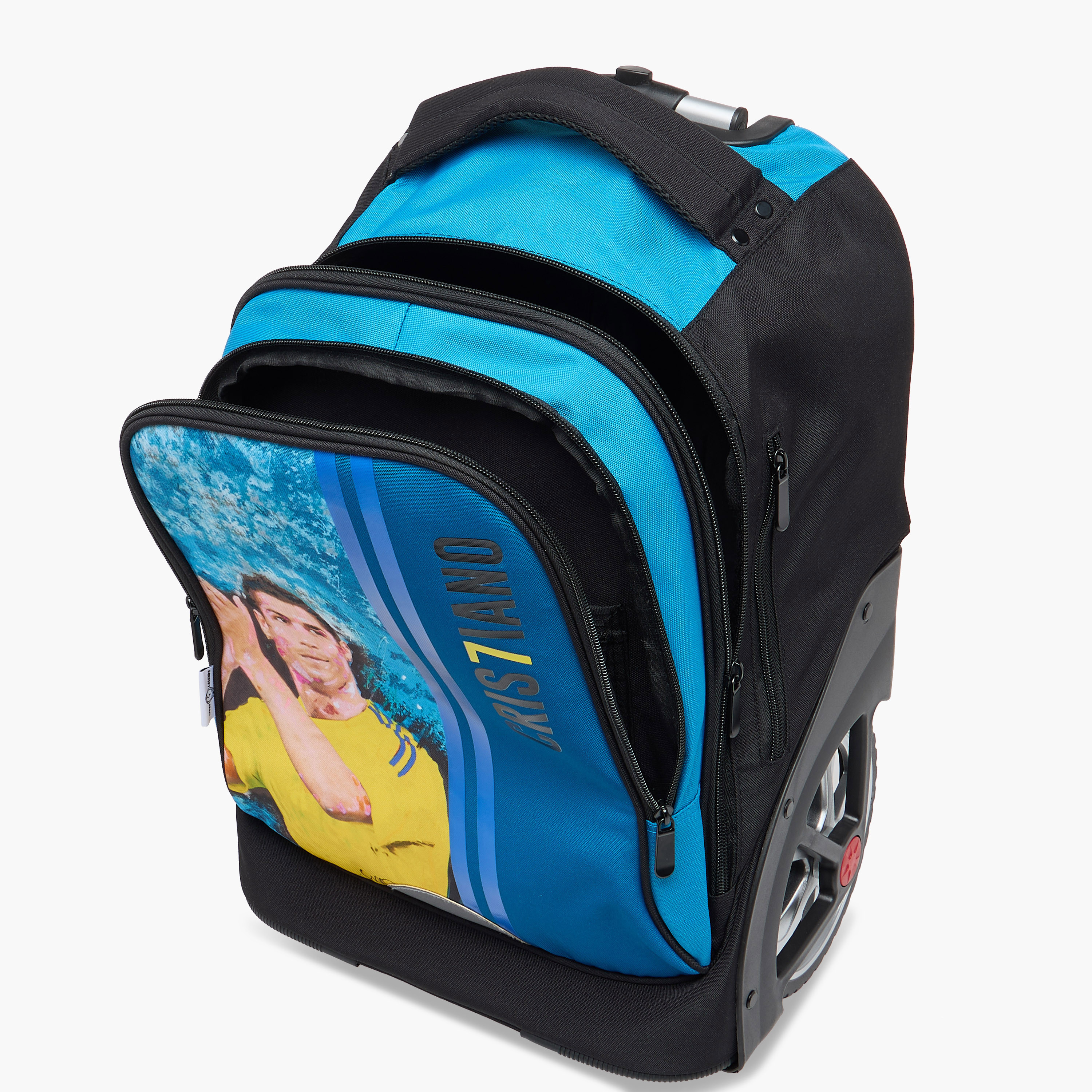 شنطة ترولي بطبعات كريستيانو رونالدو بمقبض قابل للسحب - 18 بوصة-school-bagsandbackpacks-trolleybags-image-17