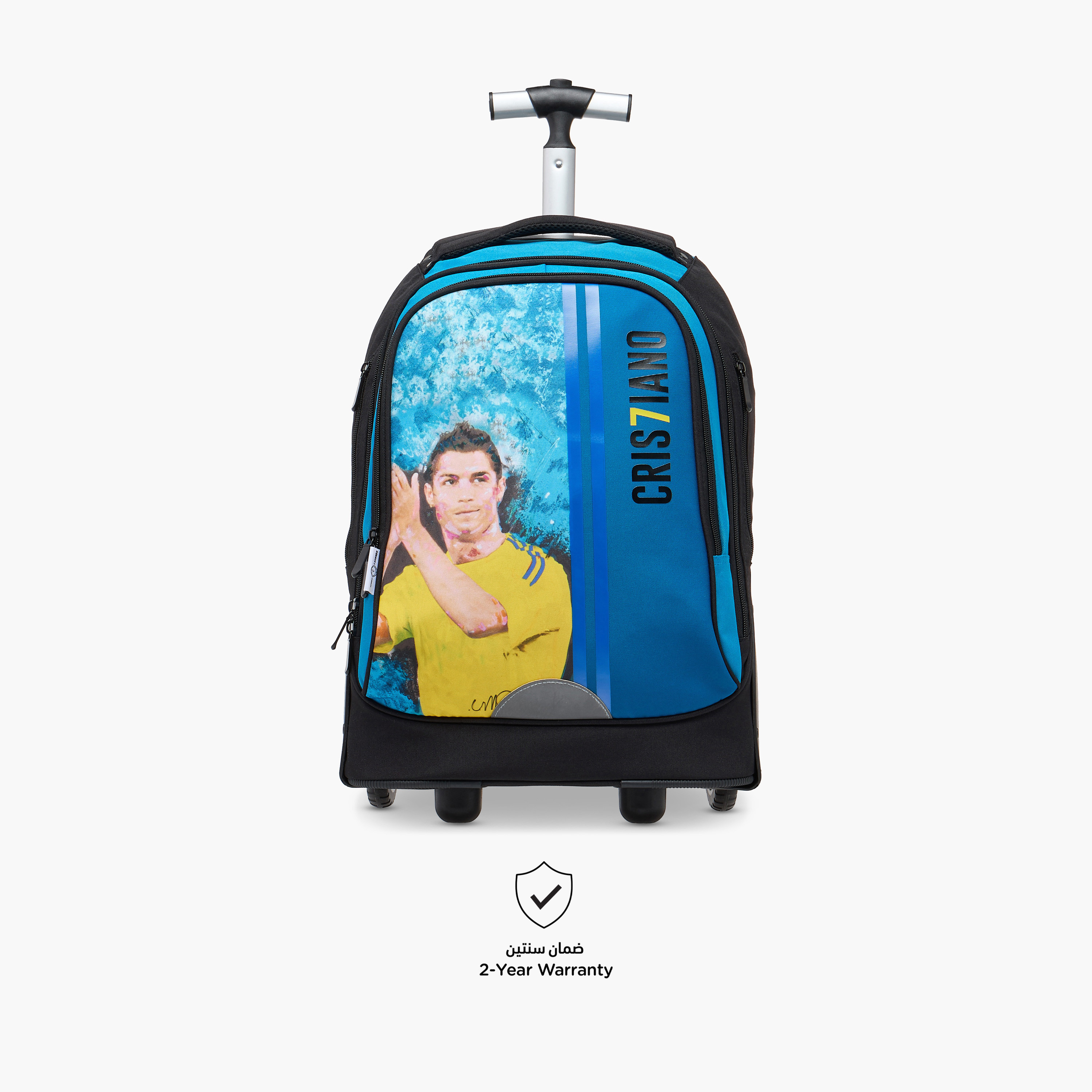 Cristiano Ronaldo Print Trolley Bag with Retractable Handle - 18 inches-school-bagsandbackpacks-trolleybags-image-7