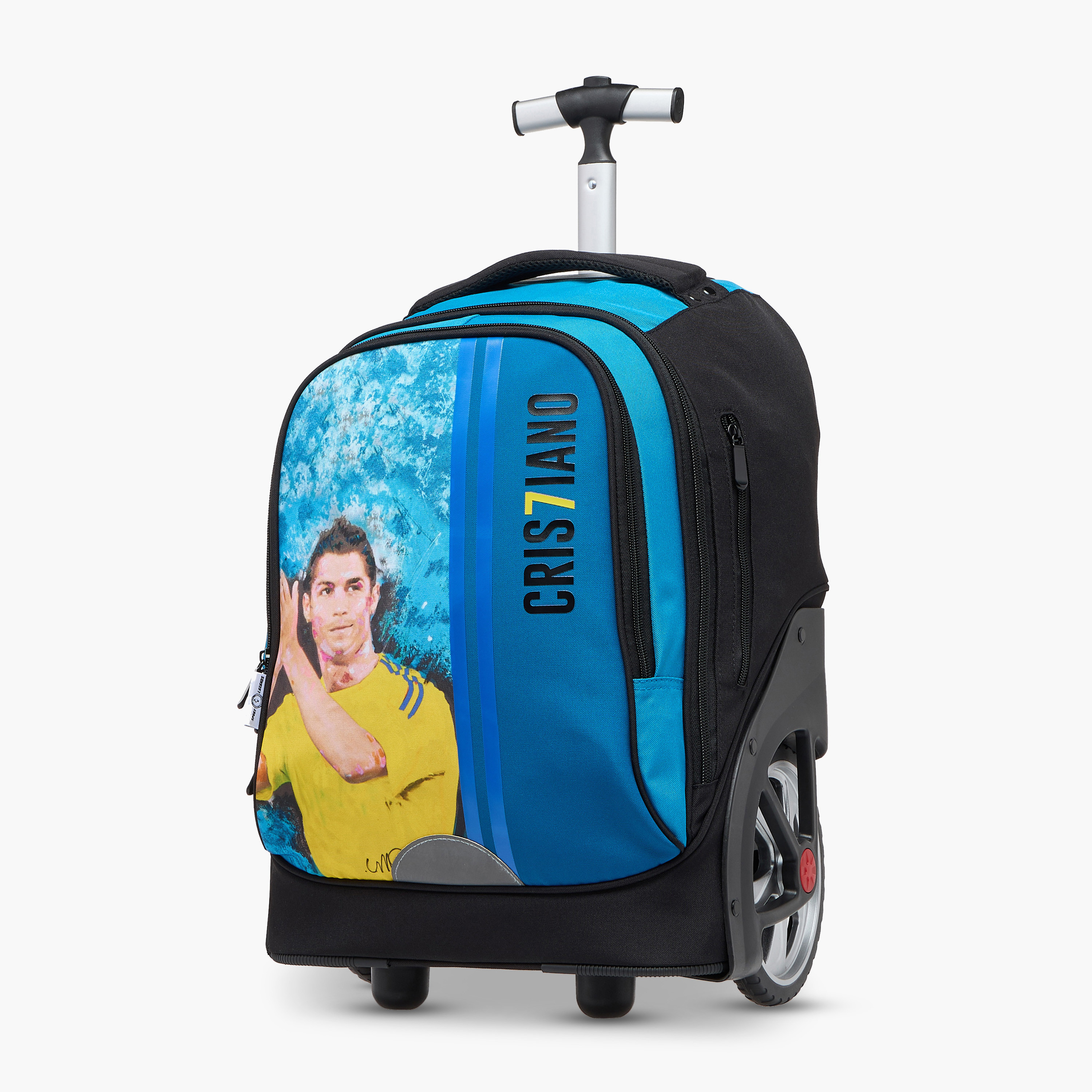 شنطة ترولي بطبعات كريستيانو رونالدو بمقبض قابل للسحب - 18 بوصة-school-bagsandbackpacks-trolleybags-image-11