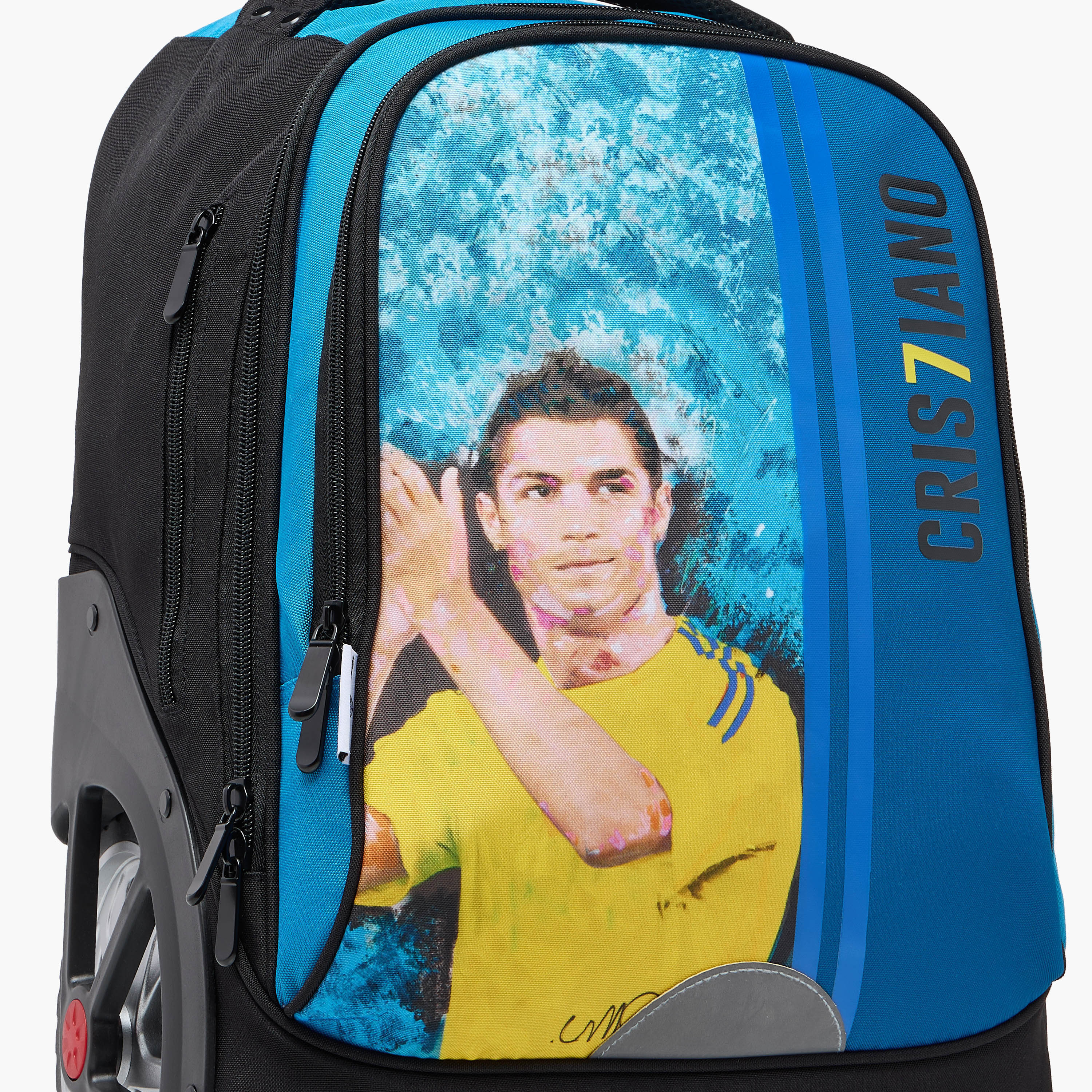 شنطة ترولي بطبعات كريستيانو رونالدو بمقبض قابل للسحب - 18 بوصة-school-bagsandbackpacks-trolleybags-image-12