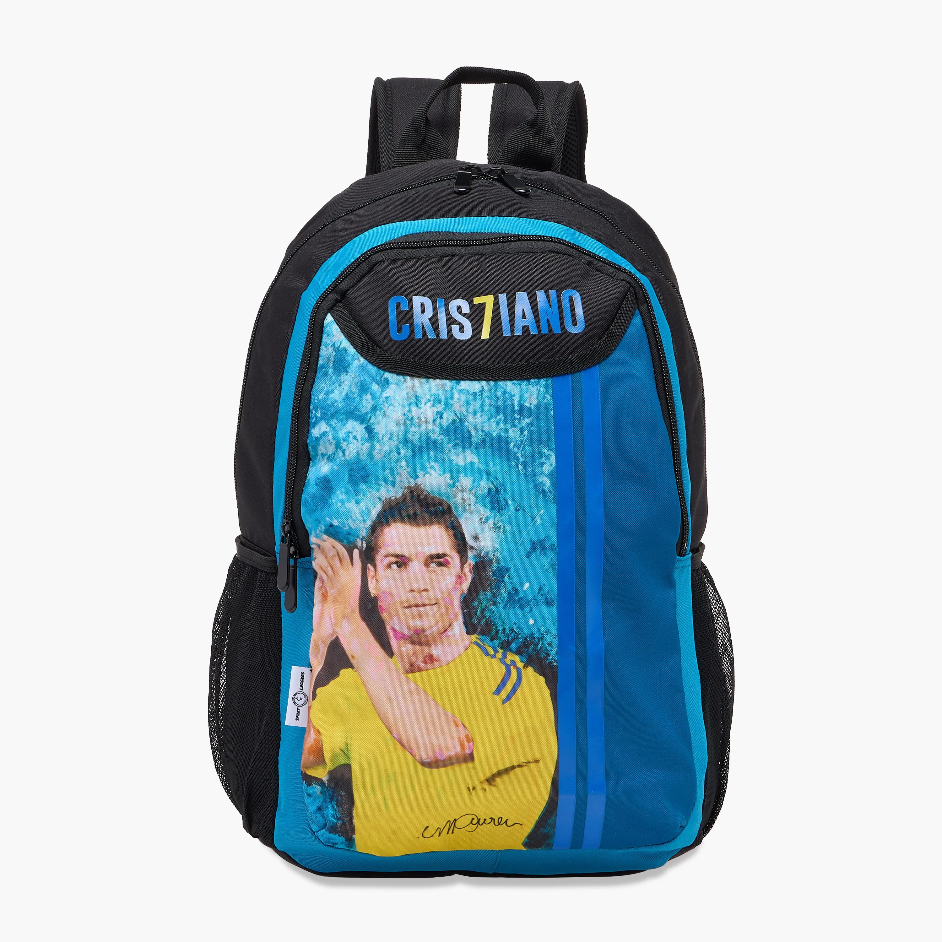 Cristiano Ronaldo Print Backpack with Adjustable Shoulder Straps - 17 inches-school-bagsandbackpacks-backpacks-image-1