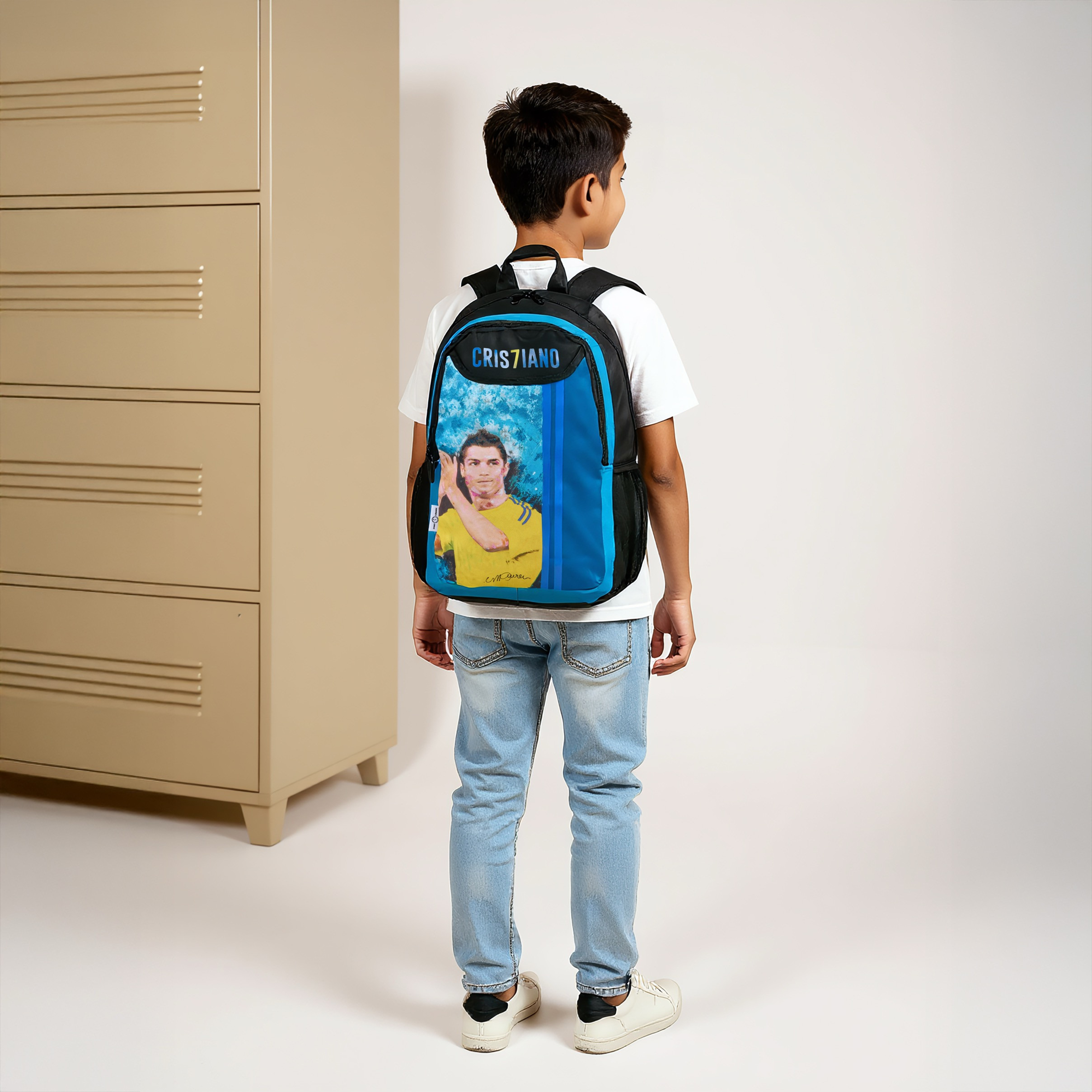 Cristiano Ronaldo Print Backpack with Adjustable Shoulder Straps - 17 inches-school-bagsandbackpacks-backpacks-image-3