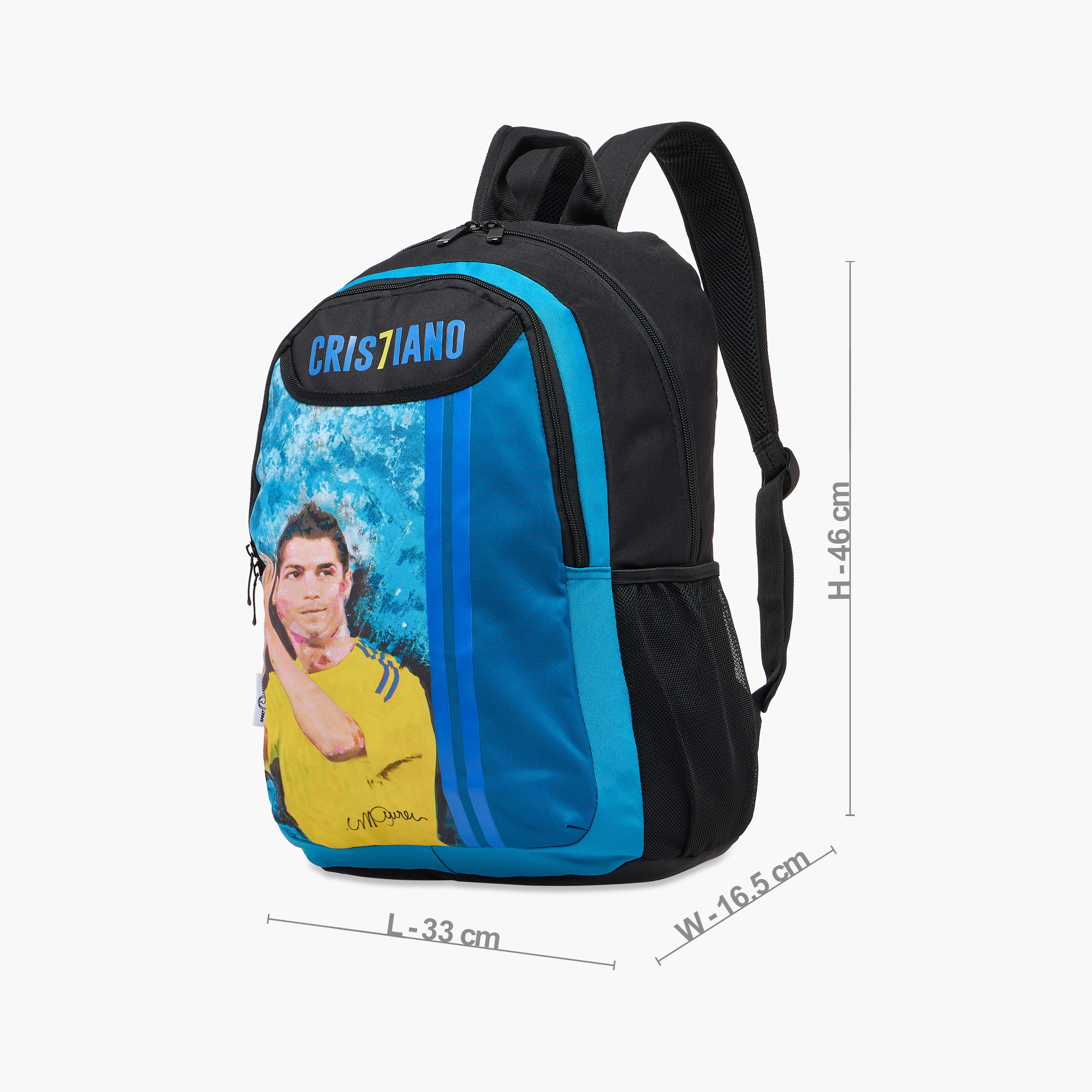 Cristiano Ronaldo Print Backpack with Adjustable Shoulder Straps - 17 inches-school-bagsandbackpacks-backpacks-image-4
