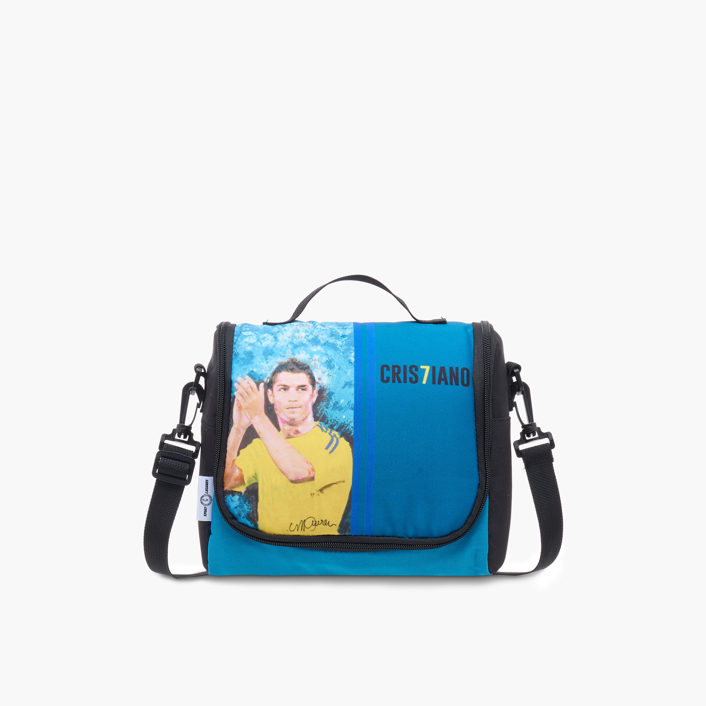 Cristiano Ronaldo Print Lunch Bag with Zip Closure-school-lunchessentials-lunchbags-image-1