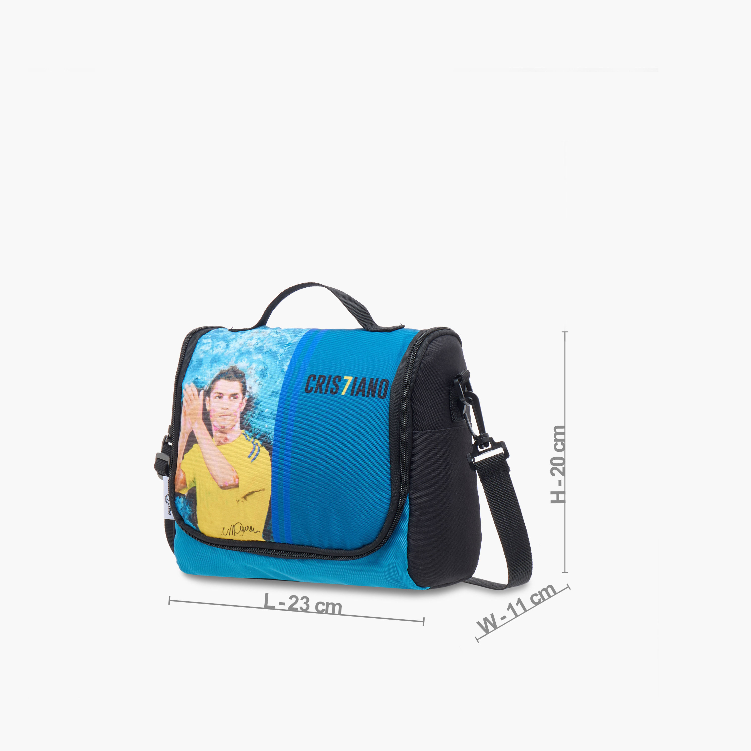 Cristiano Ronaldo Print Lunch Bag with Zip Closure-school-lunchessentials-lunchbags-image-2