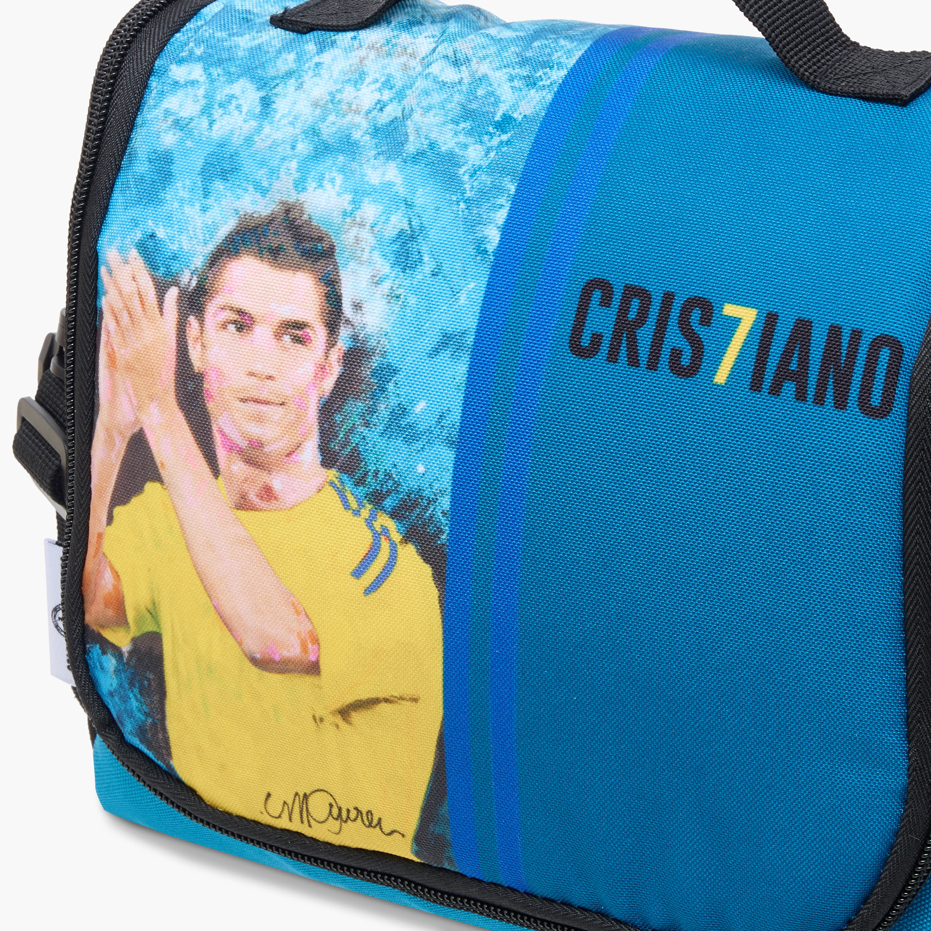 Cristiano Ronaldo Print Lunch Bag with Zip Closure-school-lunchessentials-lunchbags-image-5