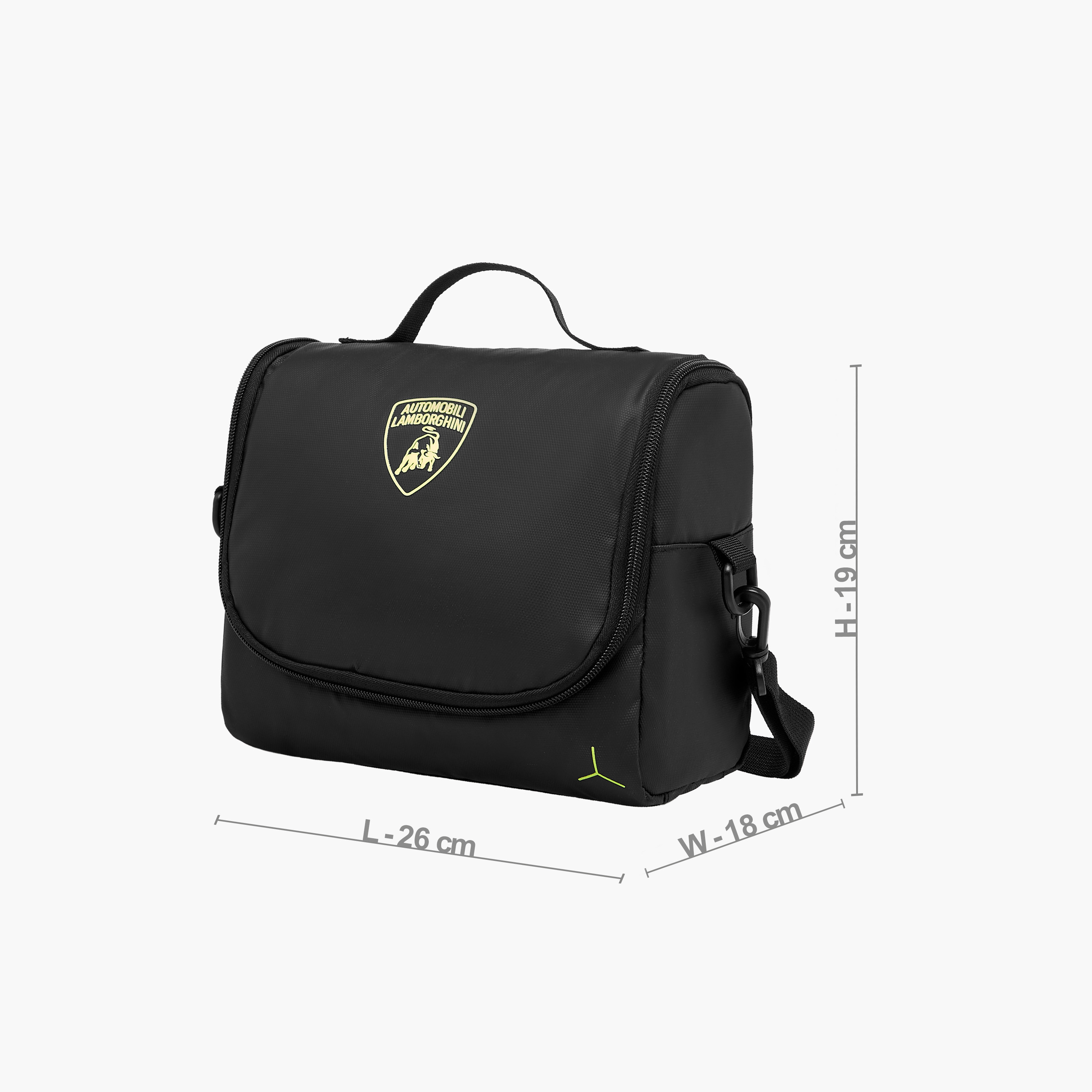 شنطة غداء بطبعات شعار لامبورجيني وحزام قابل للفصل وسحاب إغلاق-school-lunchessentials-lunchbags-image-2