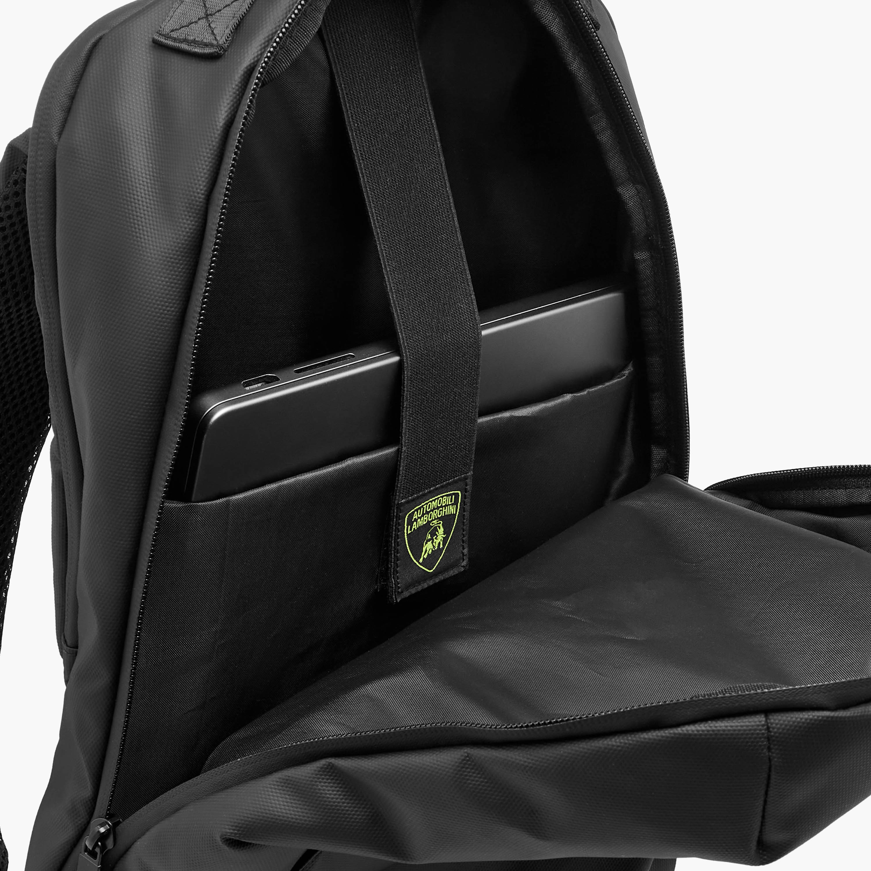 Lamborghini Logo Print Backpack with Adjustable Straps and Zip Closure - 17 inches-school-bagsandbackpacks-backpacks-image-13