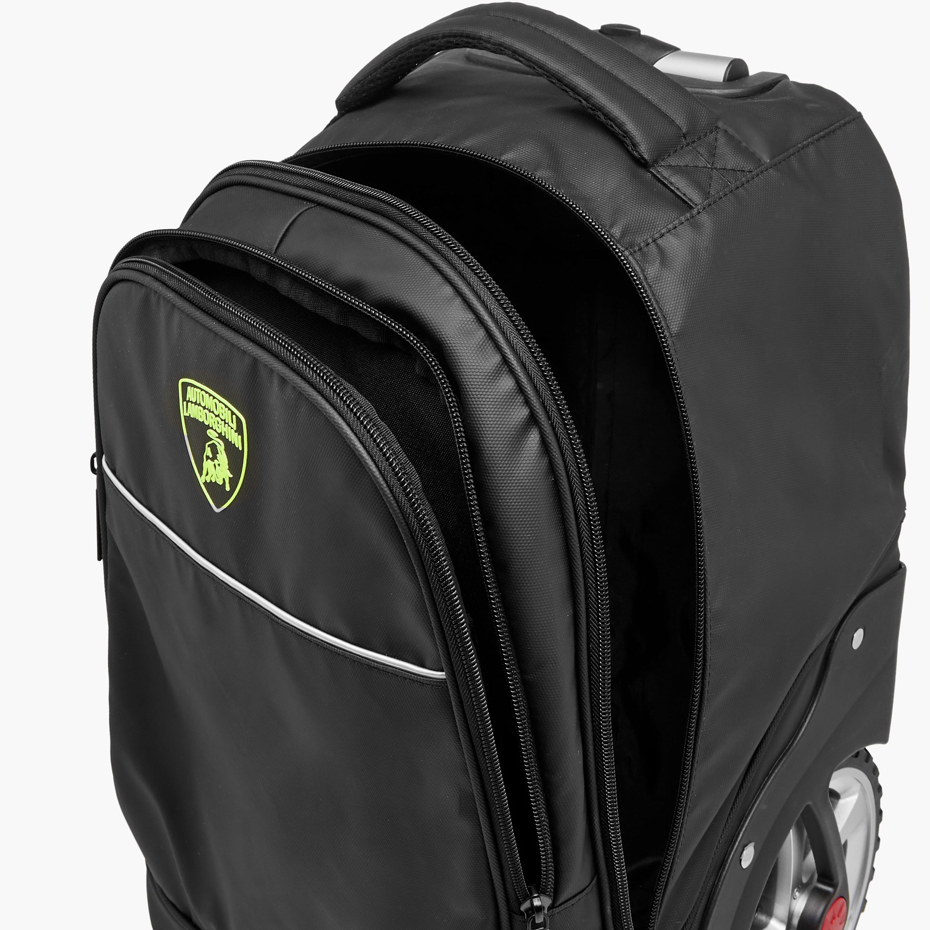 شنطة ترولي للأولاد 8-13 سنة بحزام قابل للتعديل وتصميم رياضي من لامبورجيني-school-bagsandbackpacks-trolleybags-image-16