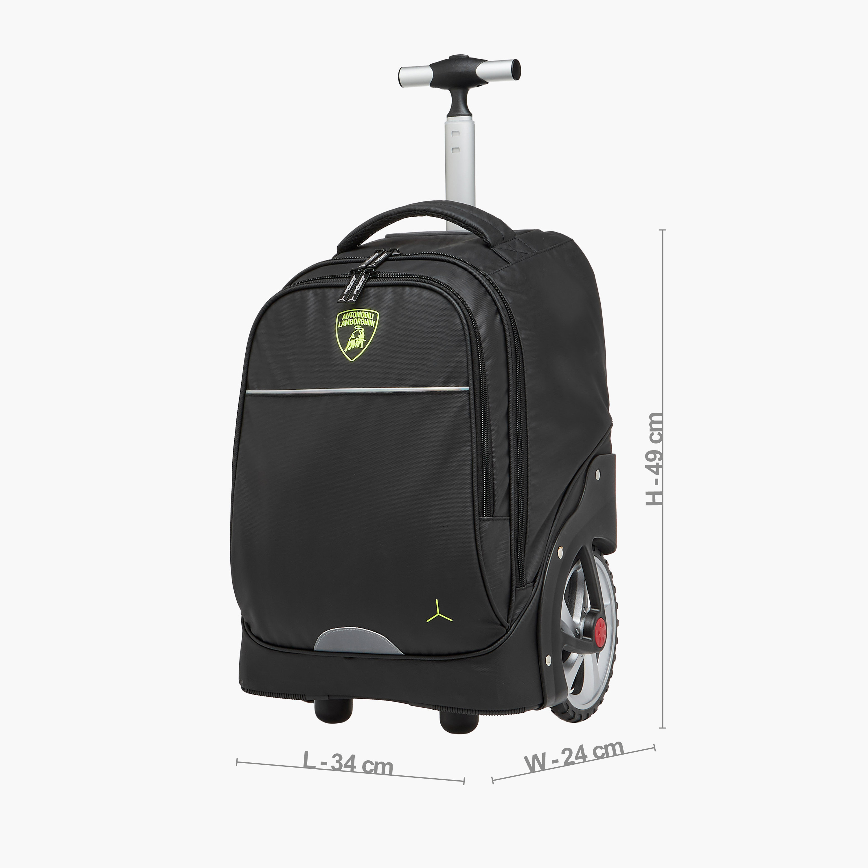 شنطة ترولي للأولاد 8-13 سنة بحزام قابل للتعديل وتصميم رياضي من لامبورجيني-school-bagsandbackpacks-trolleybags-image-4