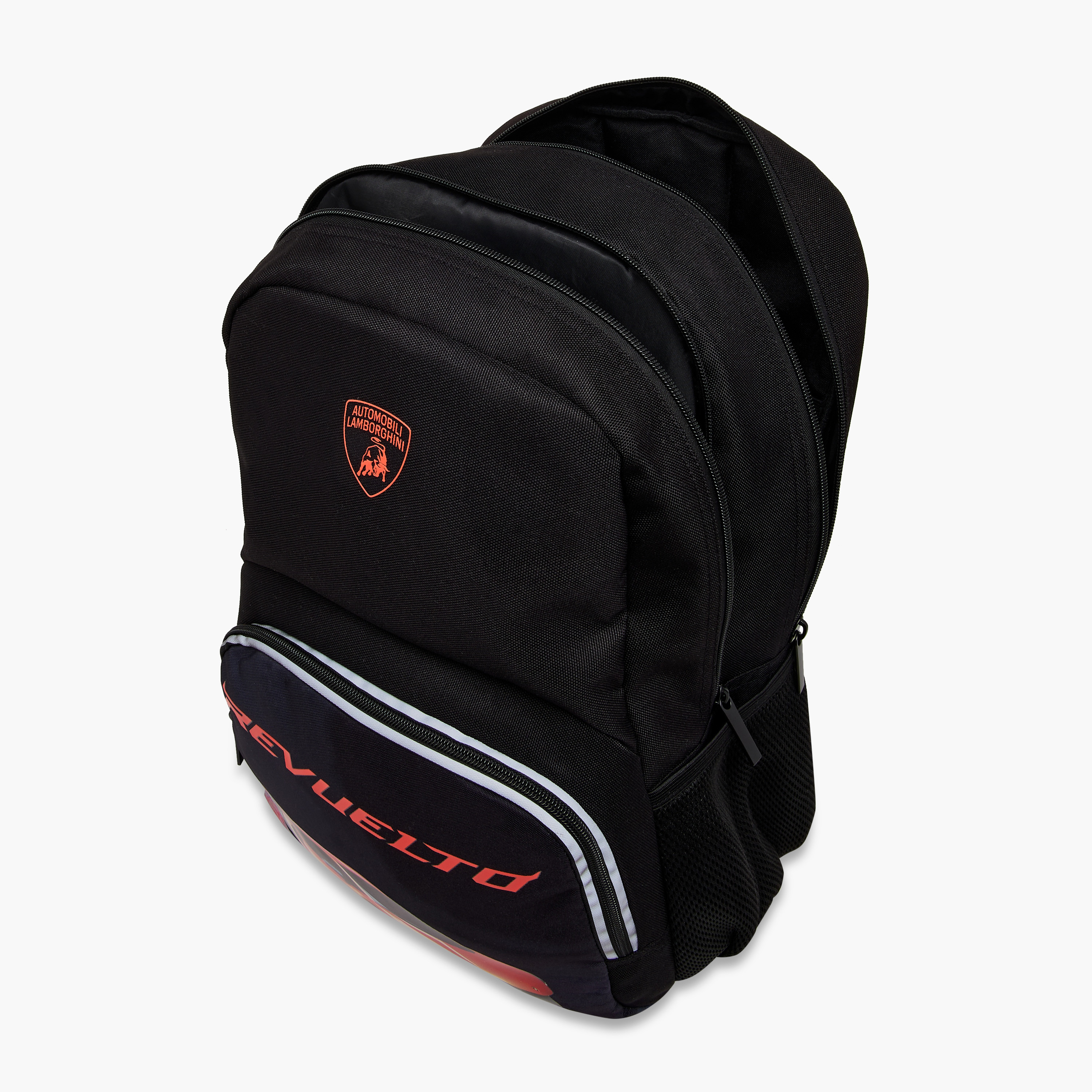 Lamborghini Logo Print Backpack with Adjustable Straps and Zip Closure - 17 inches-school-bagsandbackpacks-backpacks-image-12