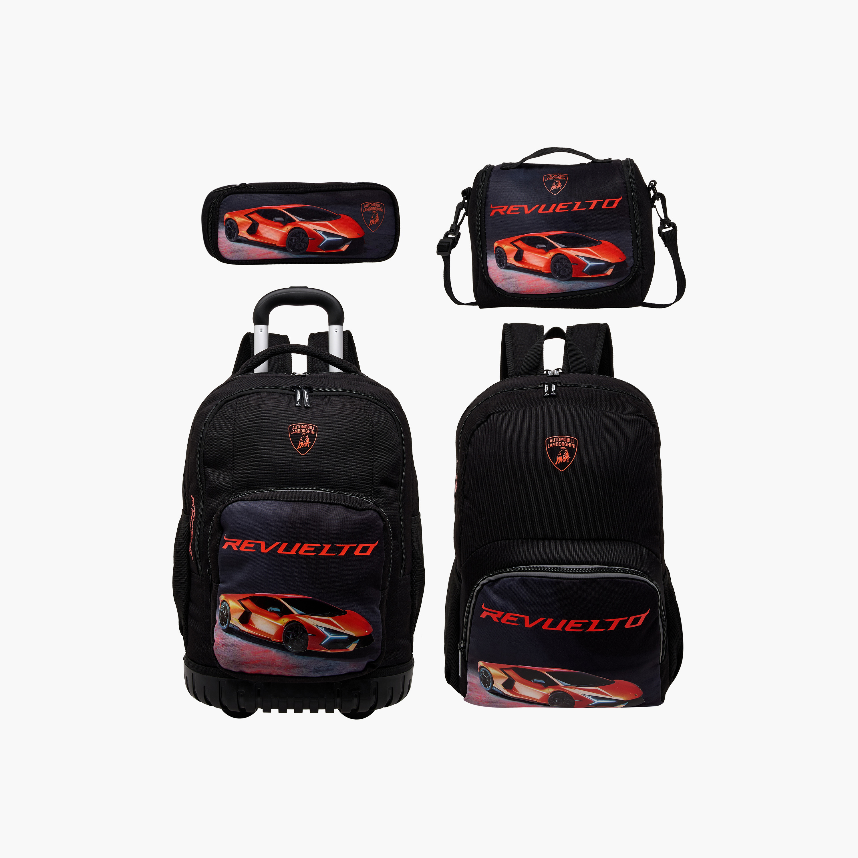 Lamborghini Logo Print Backpack with Adjustable Straps and Zip Closure - 17 inches-school-bagsandbackpacks-backpacks-image-14