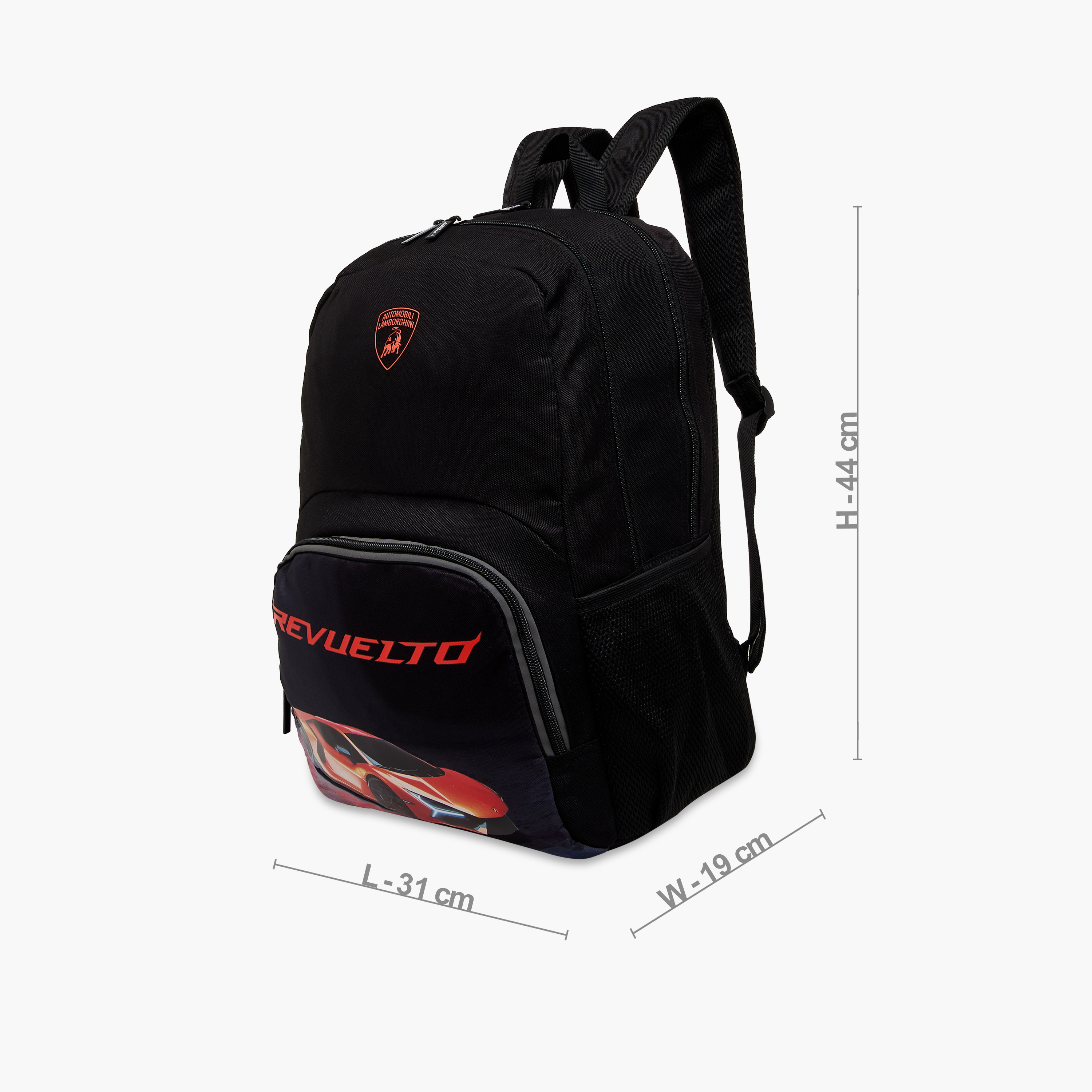 Lamborghini Logo Print Backpack with Adjustable Straps and Zip Closure - 17 inches-school-bagsandbackpacks-backpacks-image-4