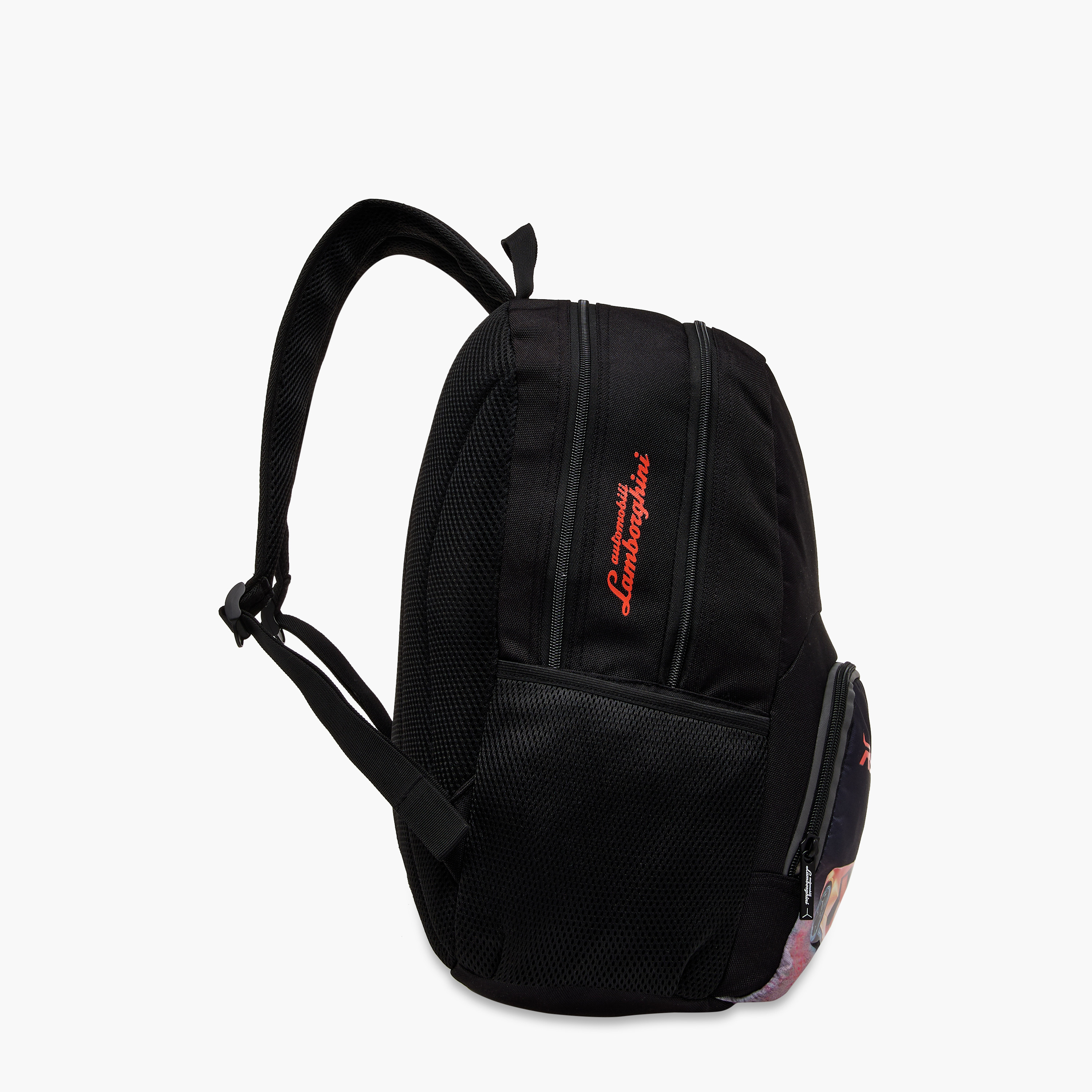Lamborghini Logo Print Backpack with Adjustable Straps and Zip Closure - 17 inches-school-bagsandbackpacks-backpacks-image-5