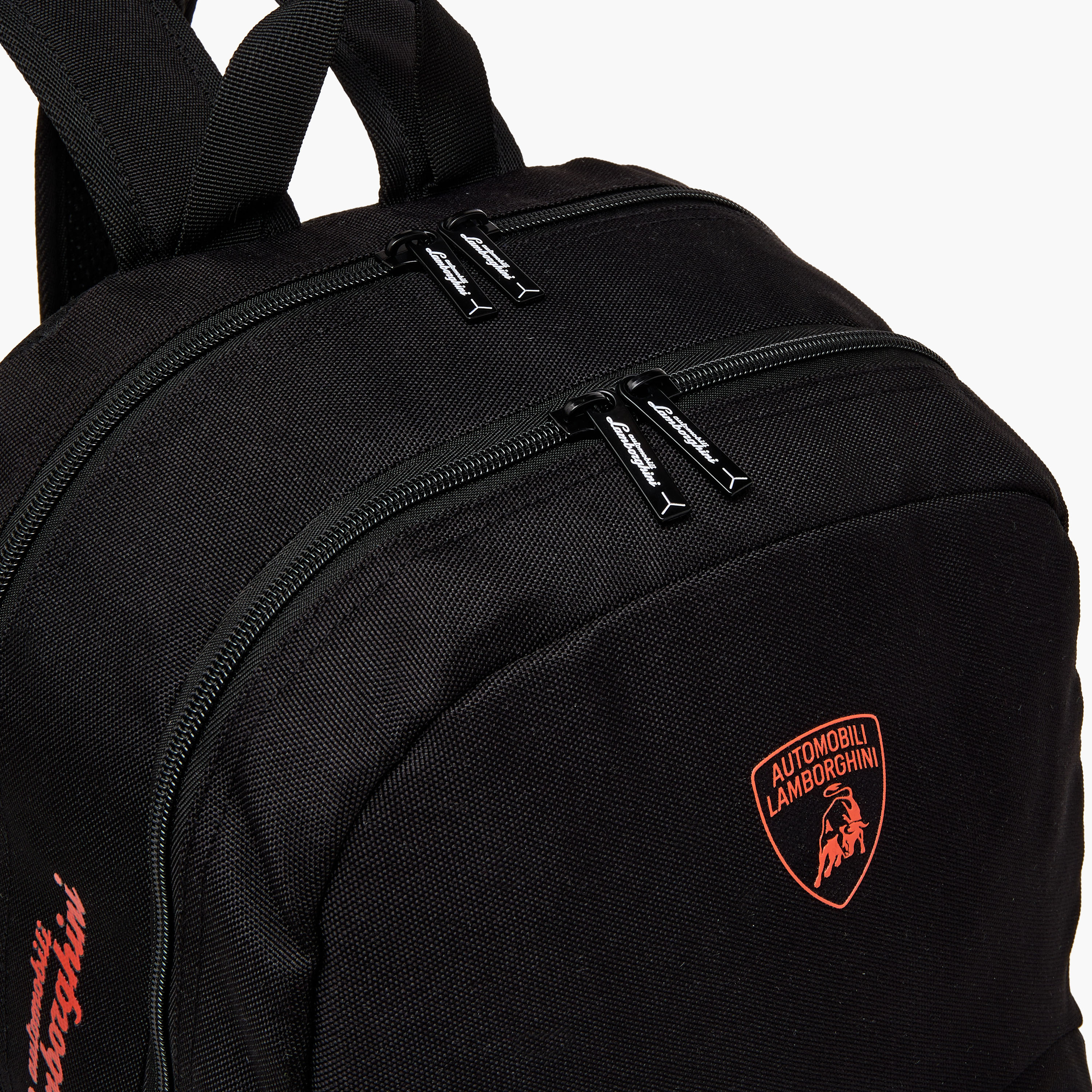 Lamborghini Logo Print Backpack with Adjustable Straps and Zip Closure - 17 inches-school-bagsandbackpacks-backpacks-image-10