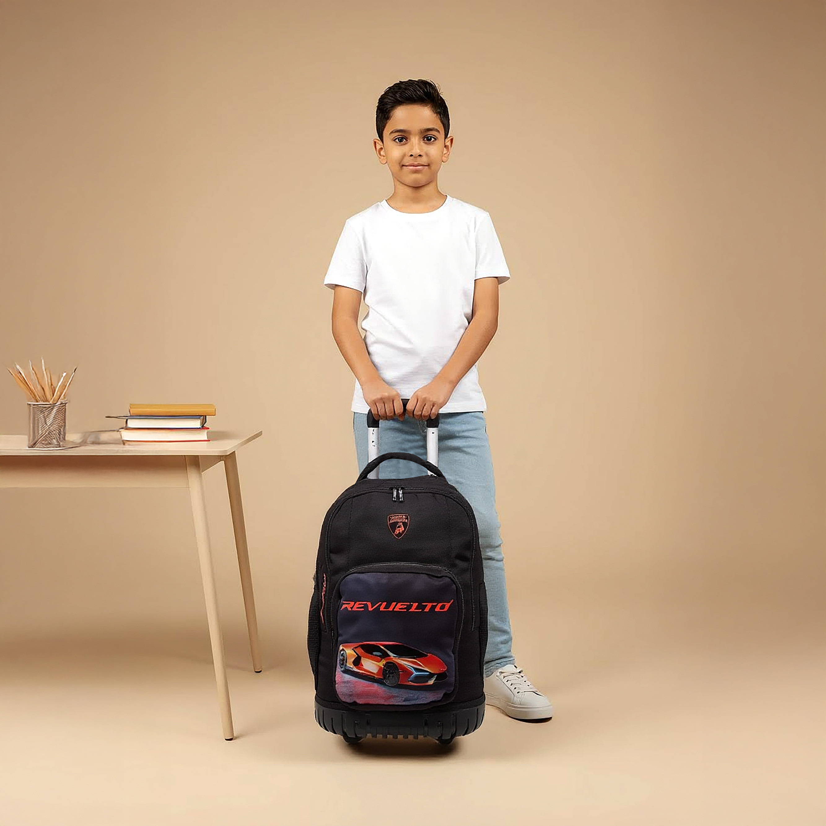 Lamborghini Sports Trolley Bag for Boys 8-13 Years with Bottle Holder -school-bagsandbackpacks-trolleybags-image-2
