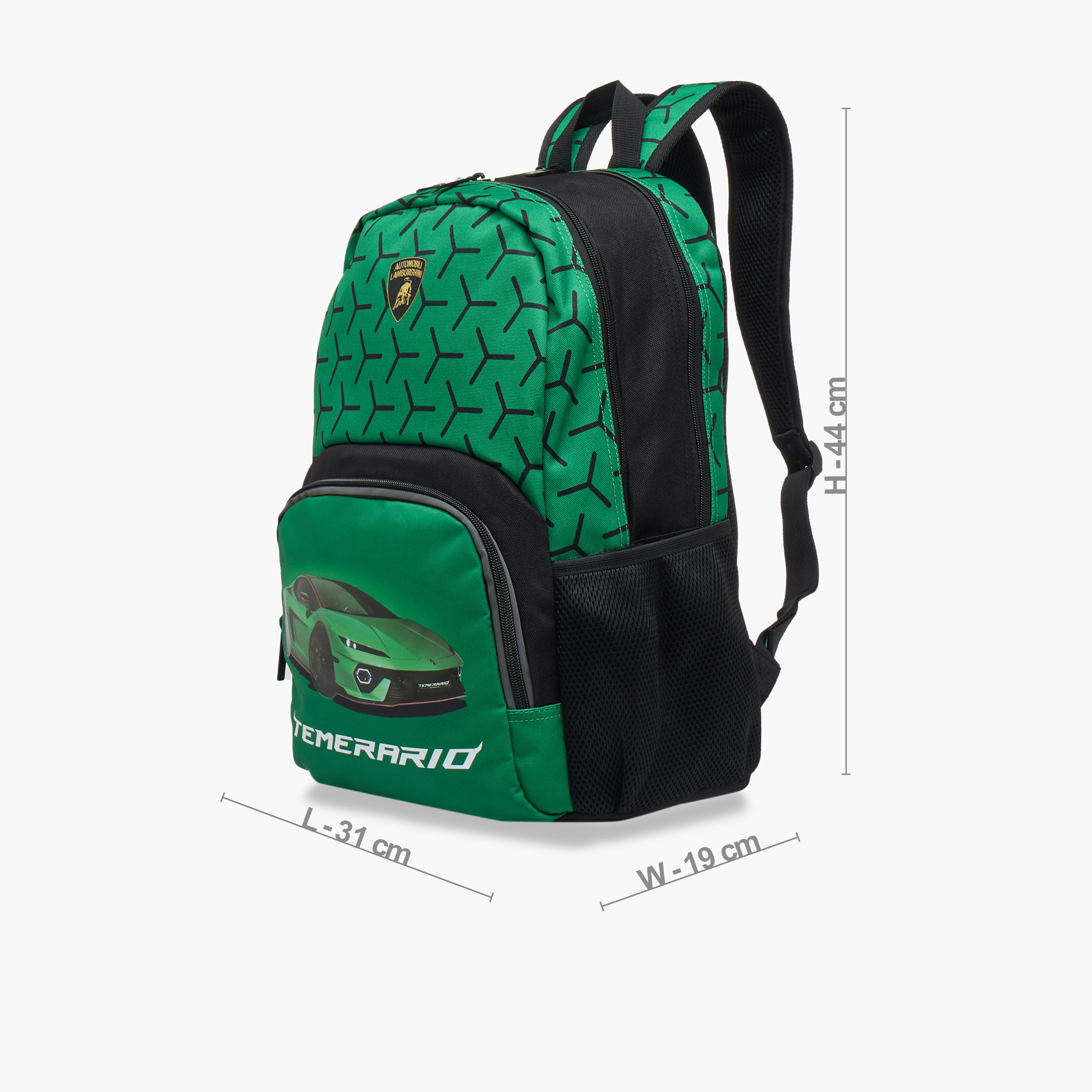 Lamborghini Logo Print Backpack with Adjustable Straps and Zip Closure - 17 inches-school-bagsandbackpacks-backpacks-image-4