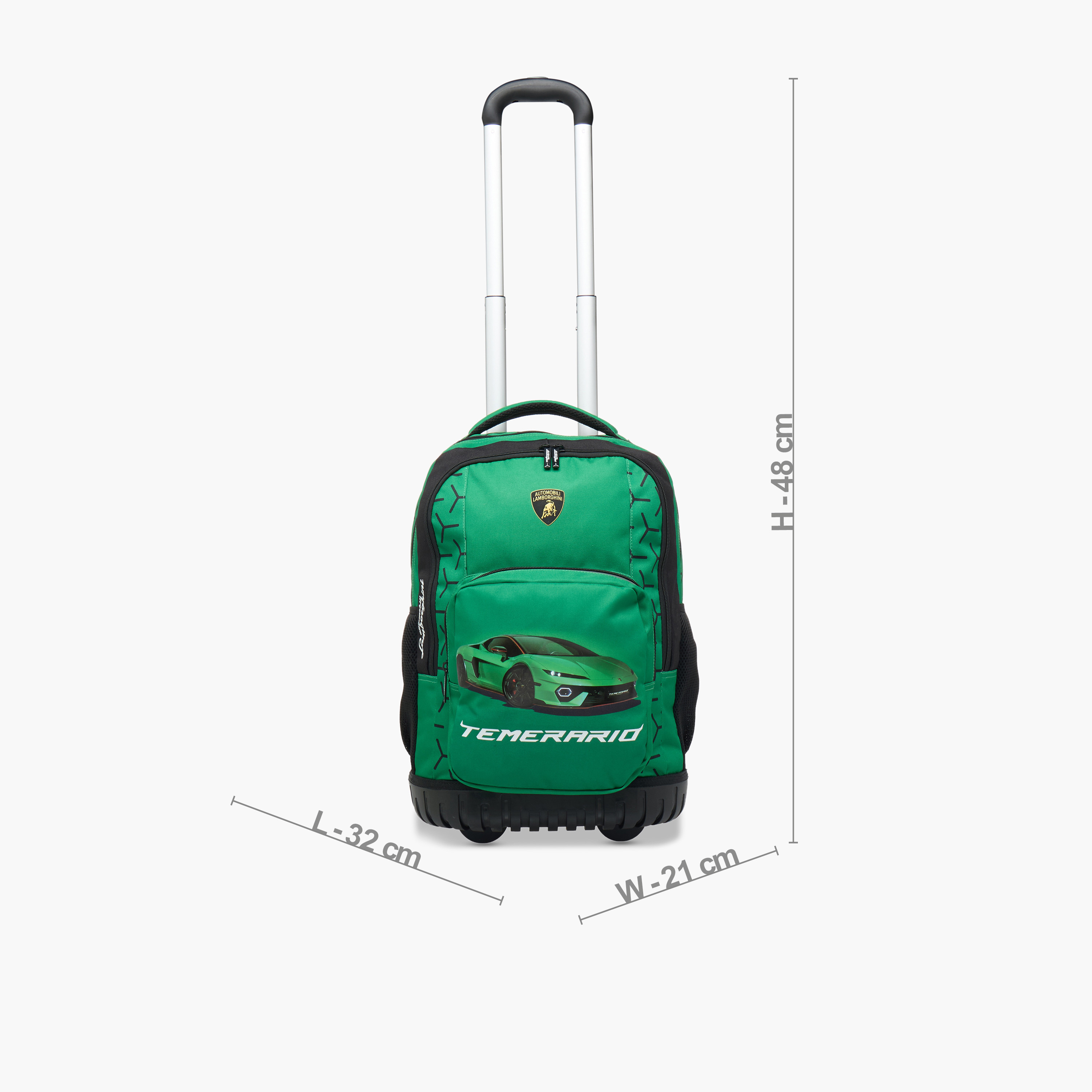 شنطة ترولي للأولاد 8-13 سنة بحامل قوارير وتصميم رياضي من لامبورجيني -school-bagsandbackpacks-trolleybags-image-7