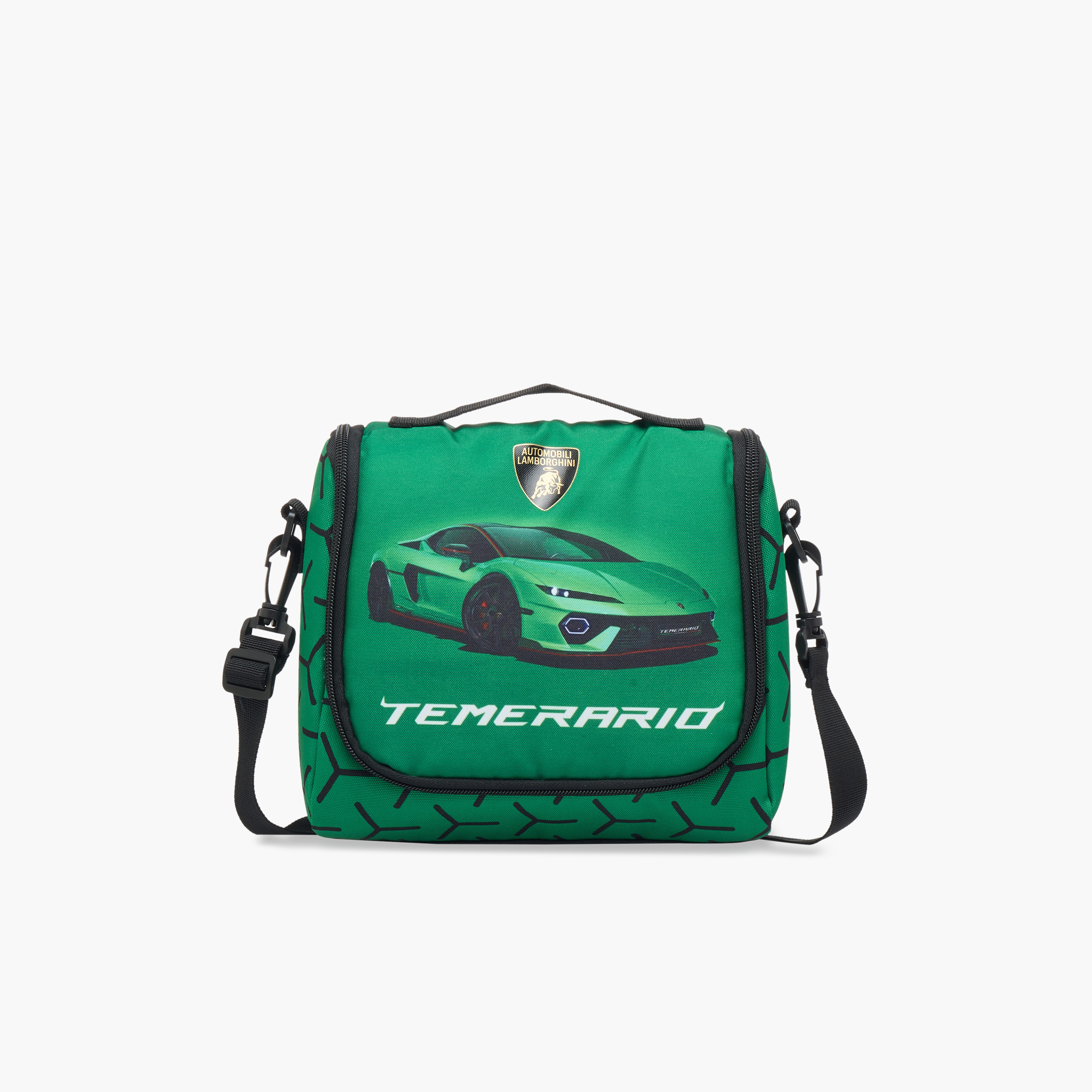 Lamborghini Graphic Print Lunch Bag with Detachable Strap and Zip Closure-school-lunchessentials-lunchbags-image-1