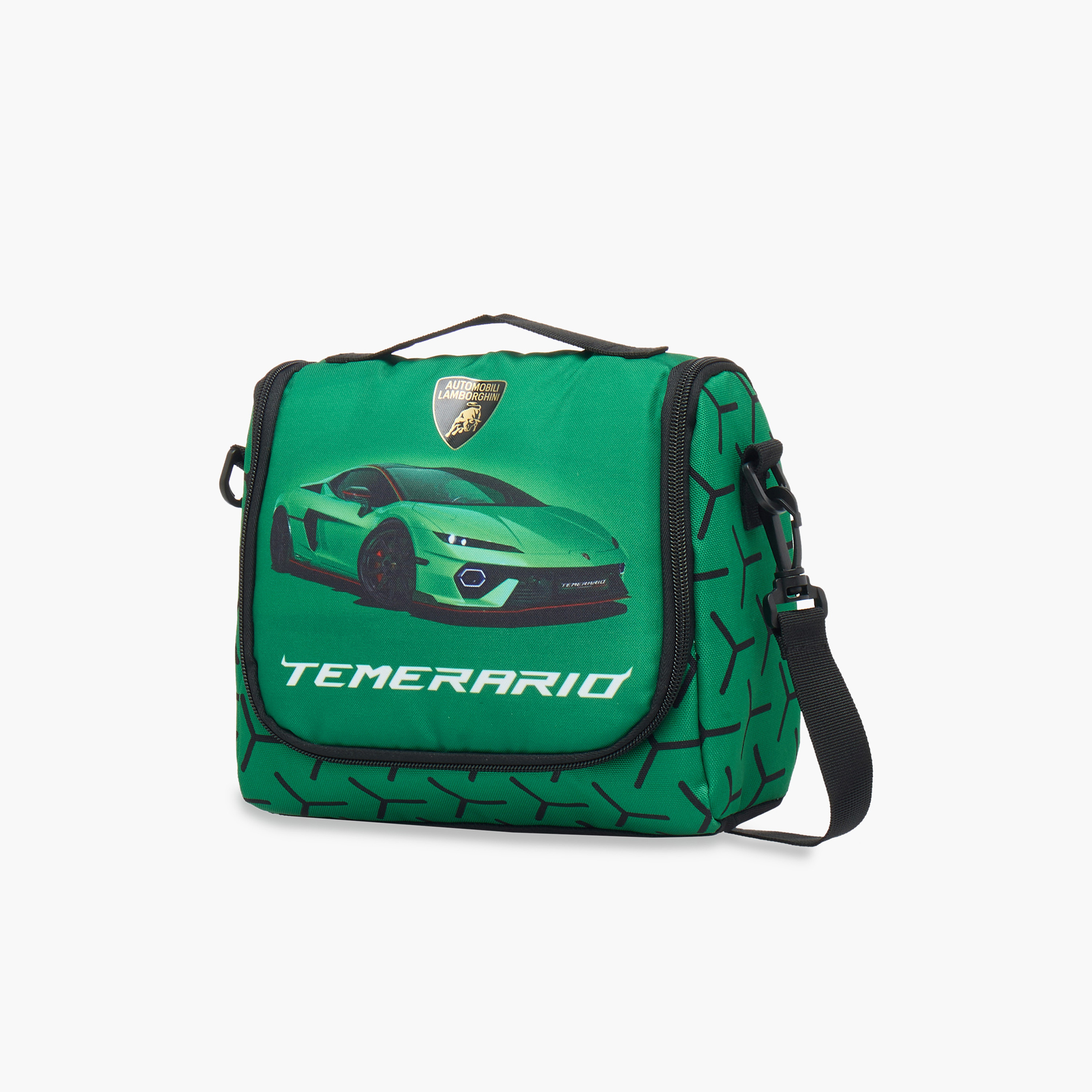 Lamborghini Graphic Print Lunch Bag with Detachable Strap and Zip Closure-school-lunchessentials-lunchbags-image-6