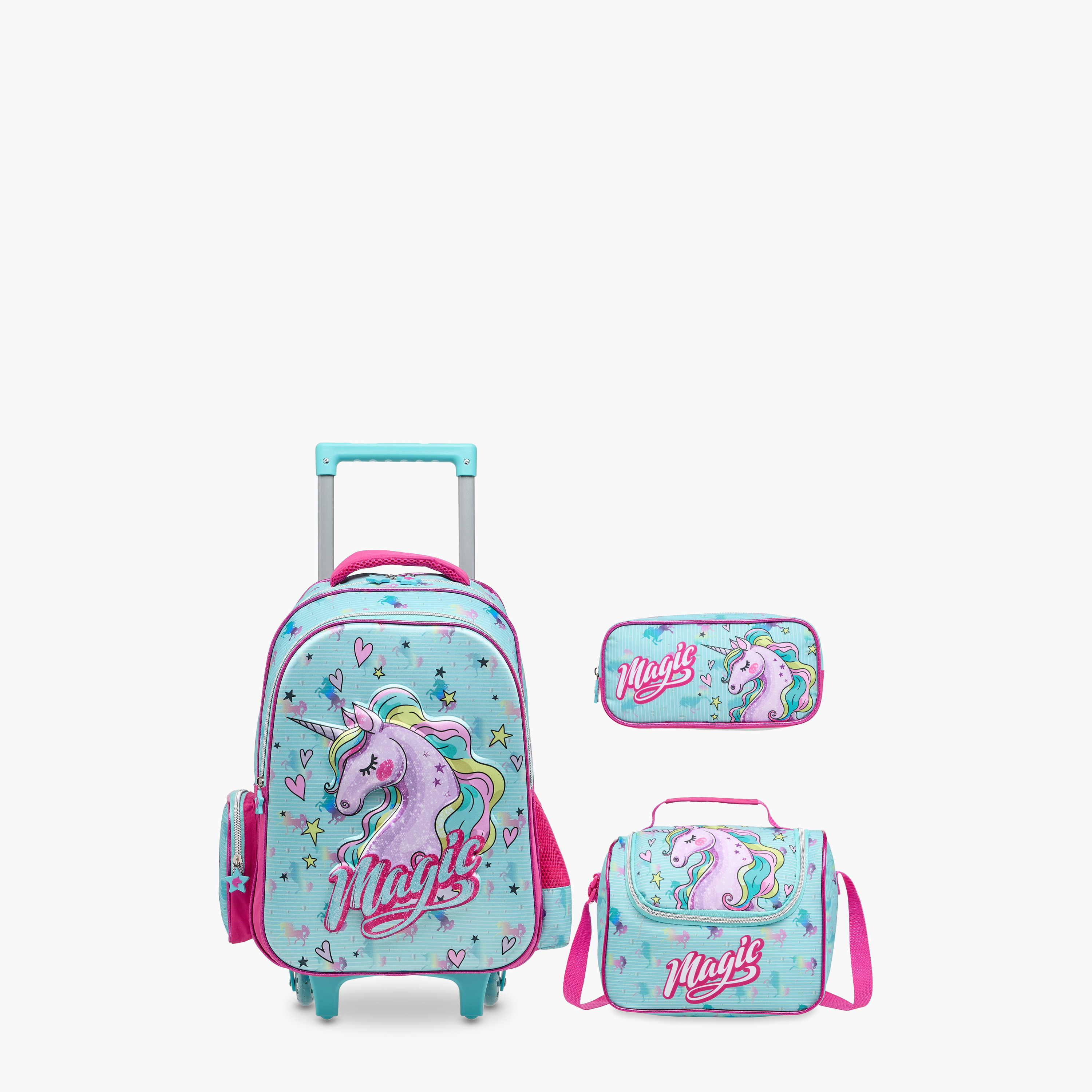 Juniors Printed 3-Piece School Trolley Bag Set for Girls 5-8 Years with Lunch Bag and Pencil Pouch -school-bagsandbackpacks-trolleybags-image-1