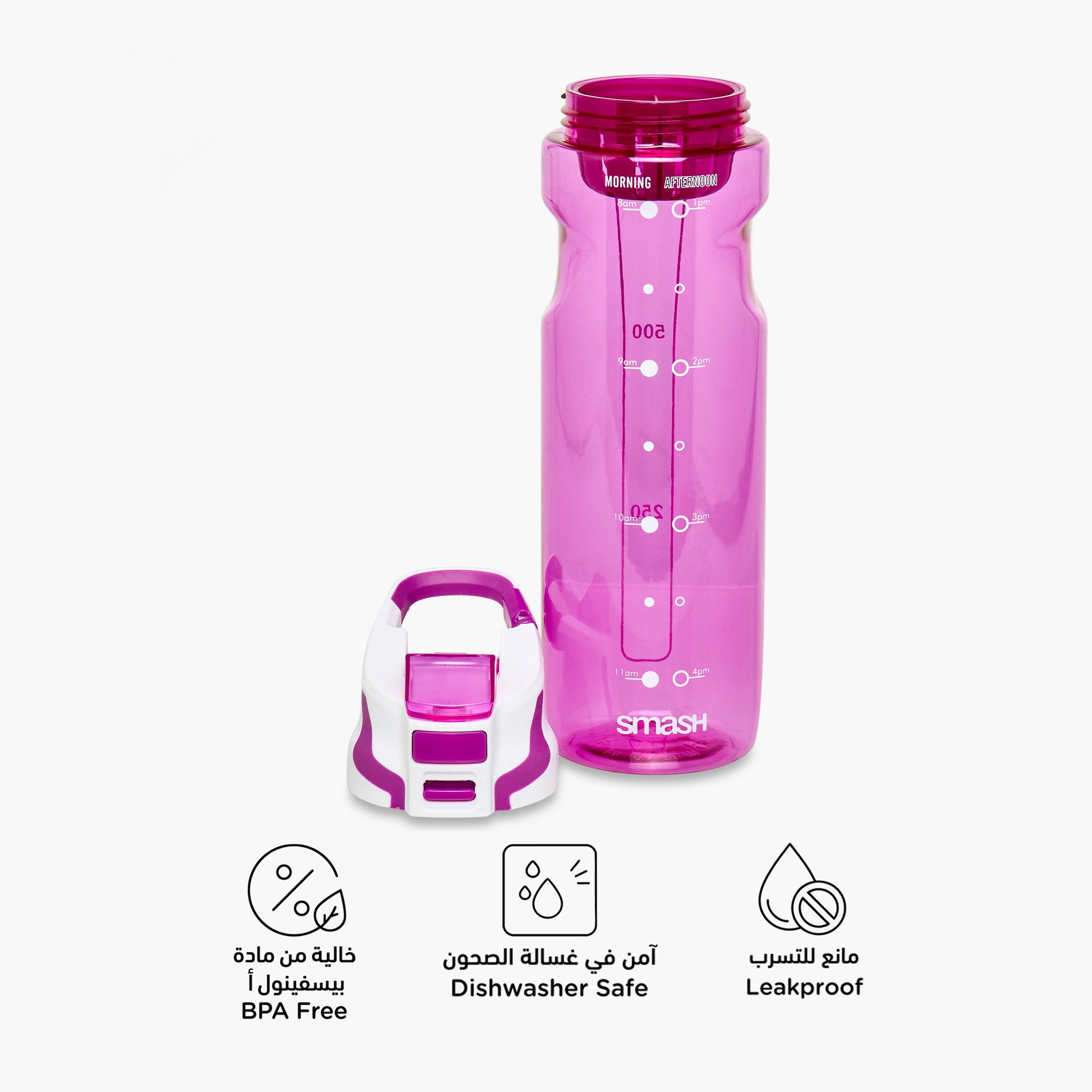 Smash Slogan Polypropylene Water Bottle with Insulation – 750 ml-school-waterbottles-image-2
