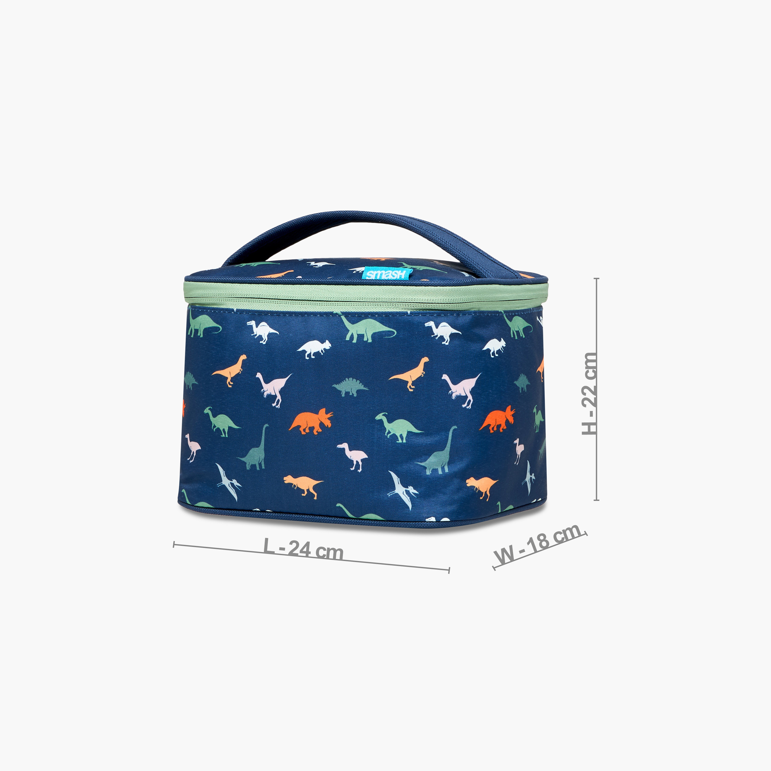 Smash Dinosaur Print Lunch Bag with Zip Closure-school-lunchessentials-lunchbags-image-2