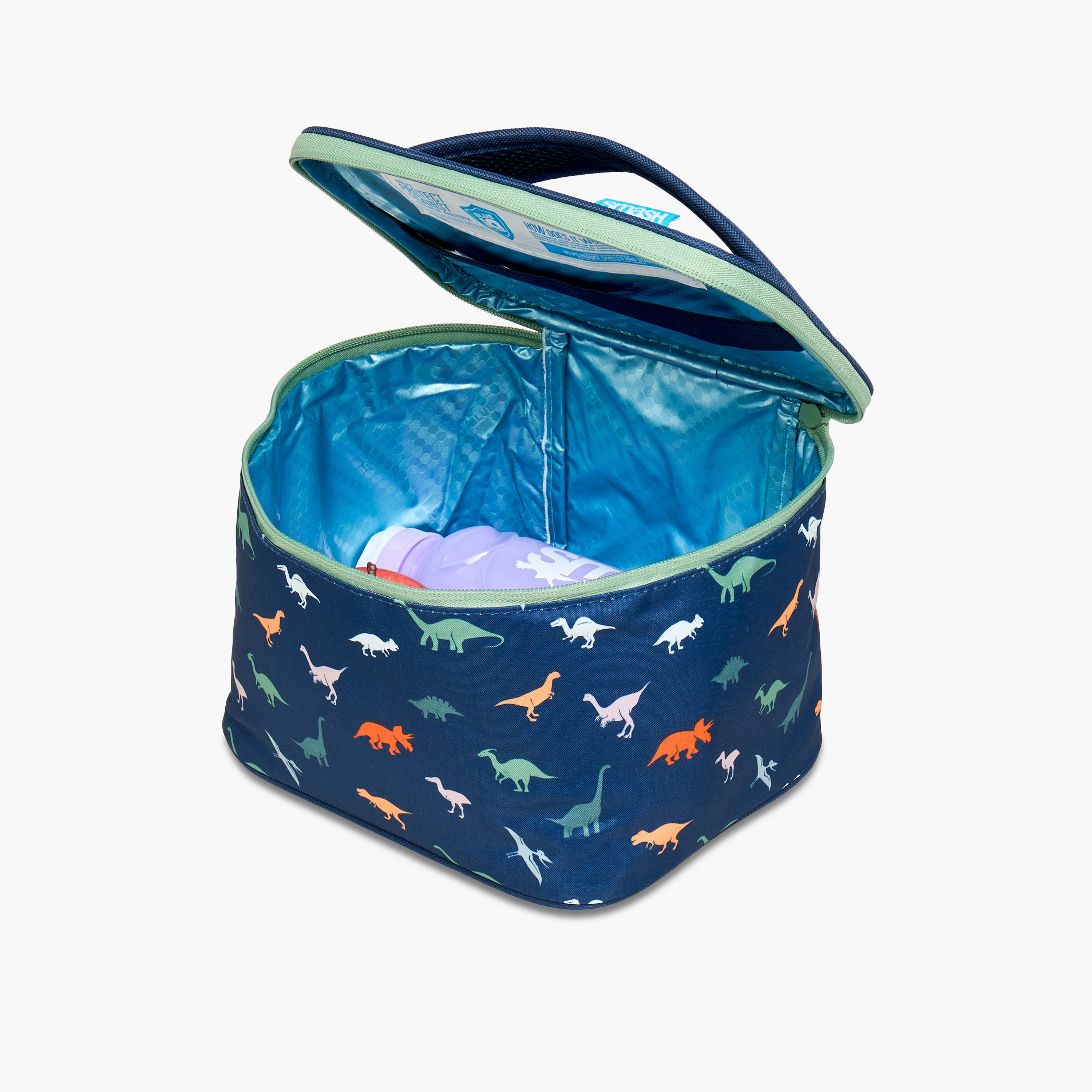 Smash Dinosaur Print Lunch Bag with Zip Closure-school-lunchessentials-lunchbags-image-7