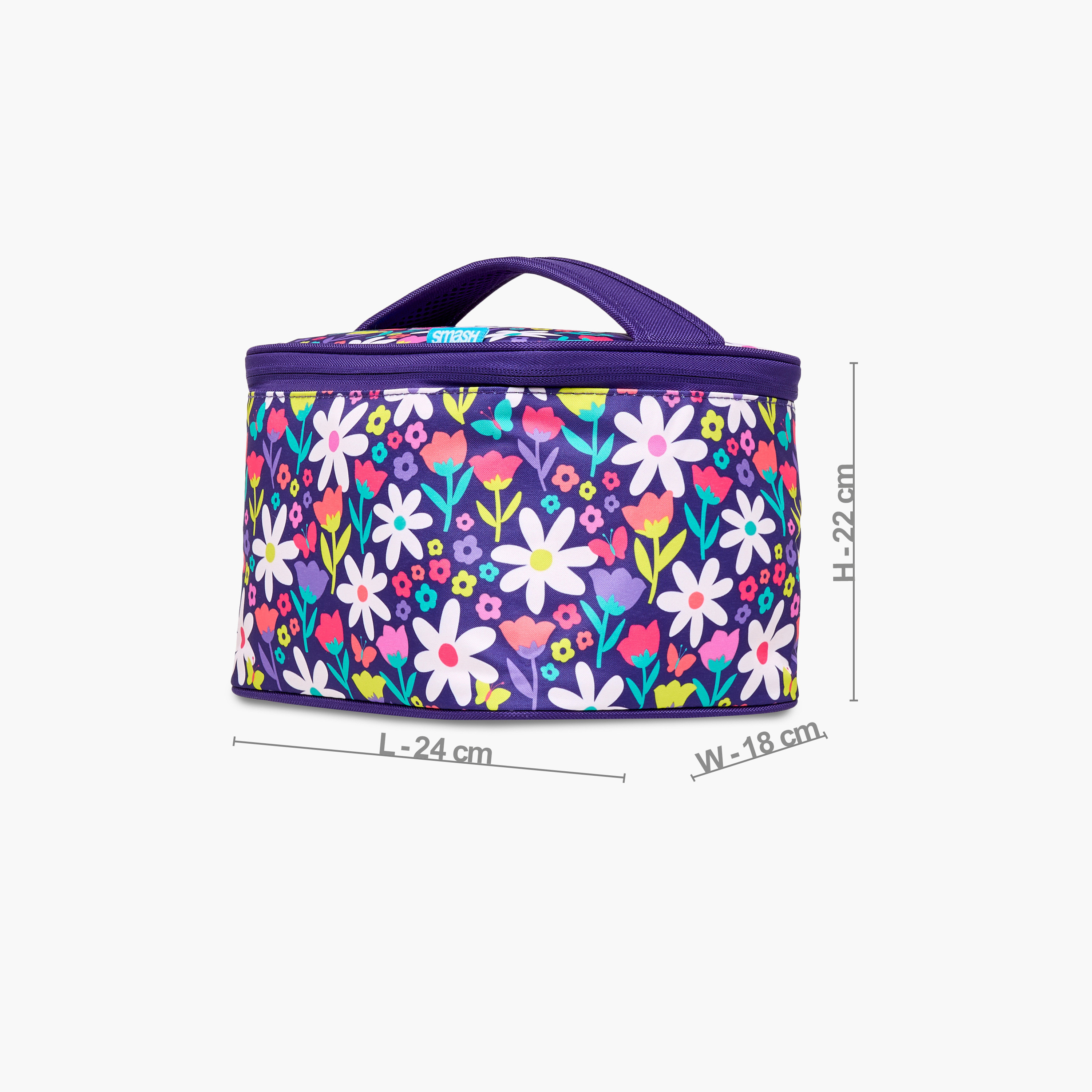 Smash Floral Print Lunch Bag with Zip Closure-school-lunchessentials-lunchbags-image-2