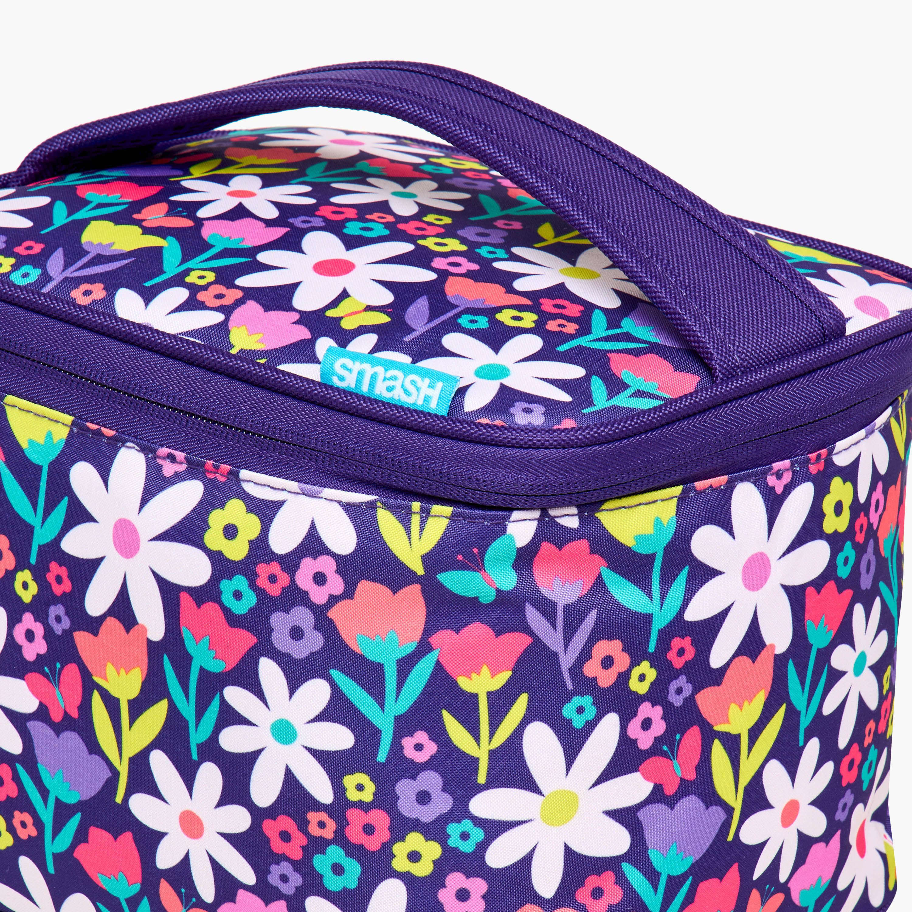 Smash Floral Print Lunch Bag with Zip Closure-school-lunchessentials-lunchbags-image-5