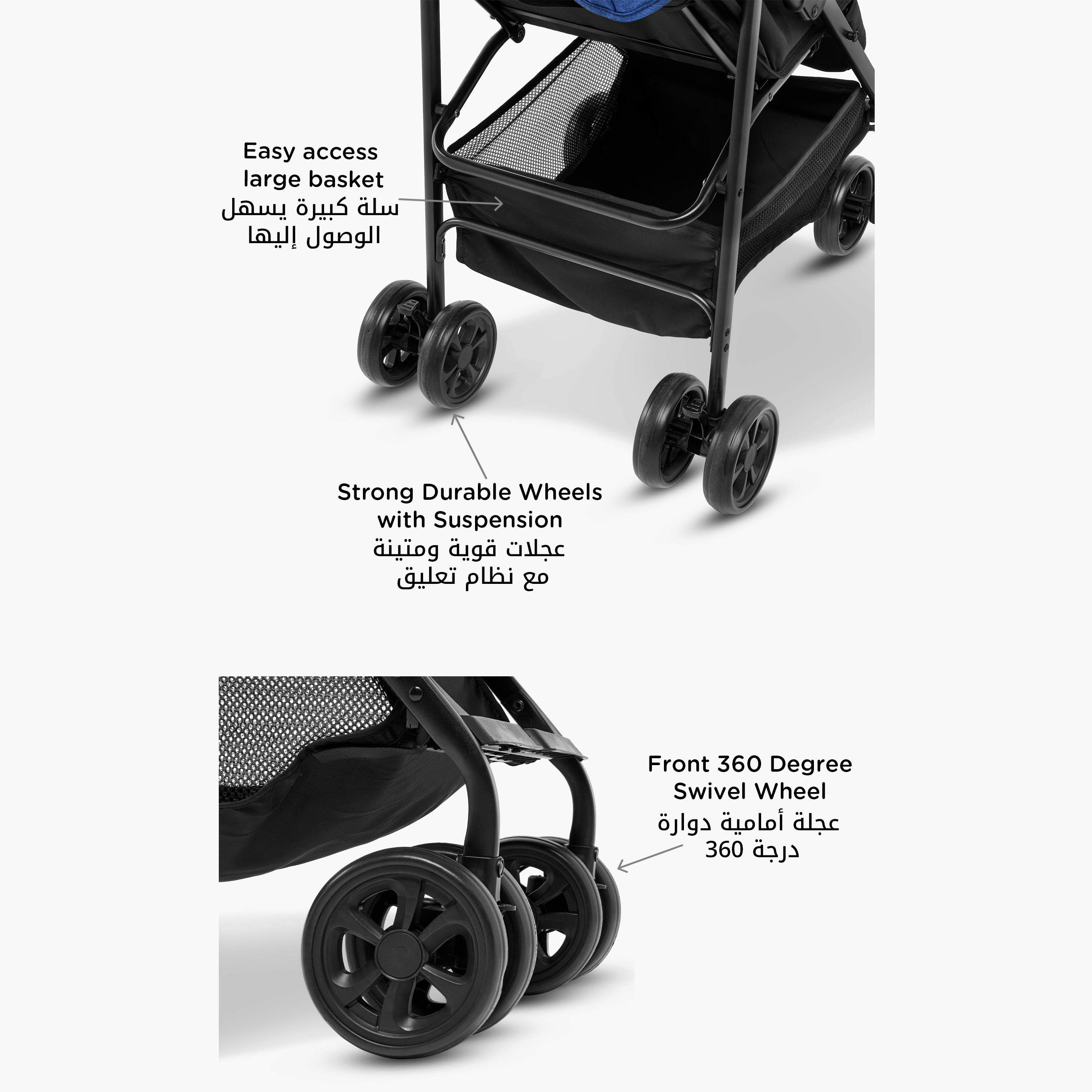 عربة أطفال ريف بنظام طي بلمسة واحدة وإطار فولاذ وقفل للعجلات من ليتل بلومرز-baby-gear-strollersandprams-strollers-image-8