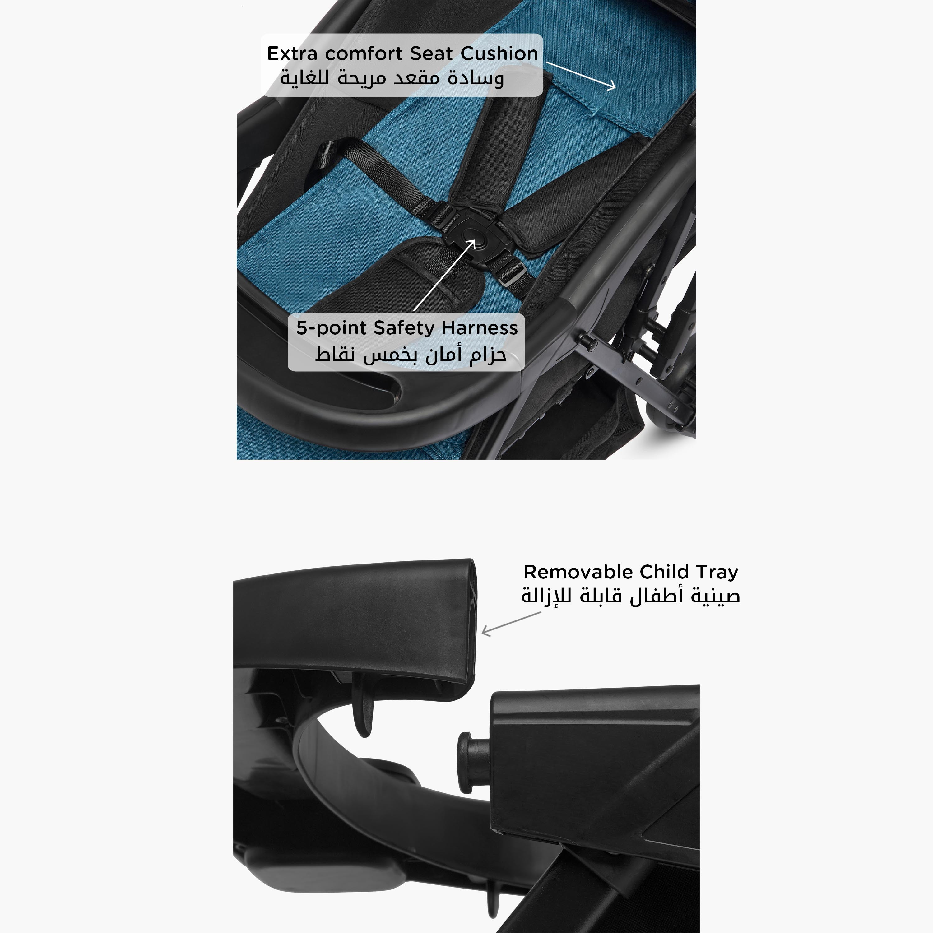 Little Bloomers Nola Stroller with One Touch Folding System, Steel Frame and Wheel Lock-baby-gear-strollersandprams-strollers-image-6