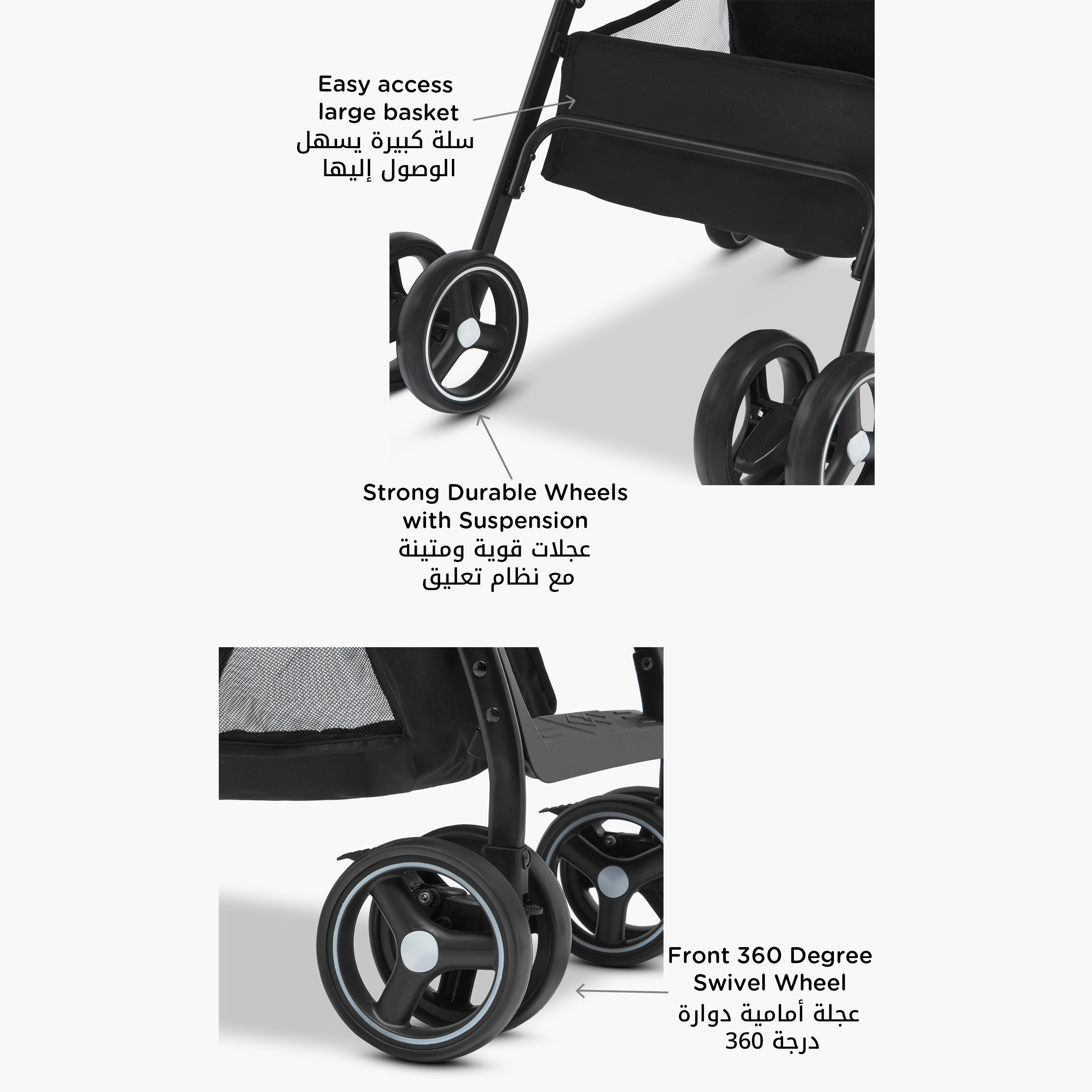 Little Bloomers Nola Stroller with One Touch Folding System, Steel Frame and Wheel Lock-baby-gear-strollersandprams-strollers-image-8