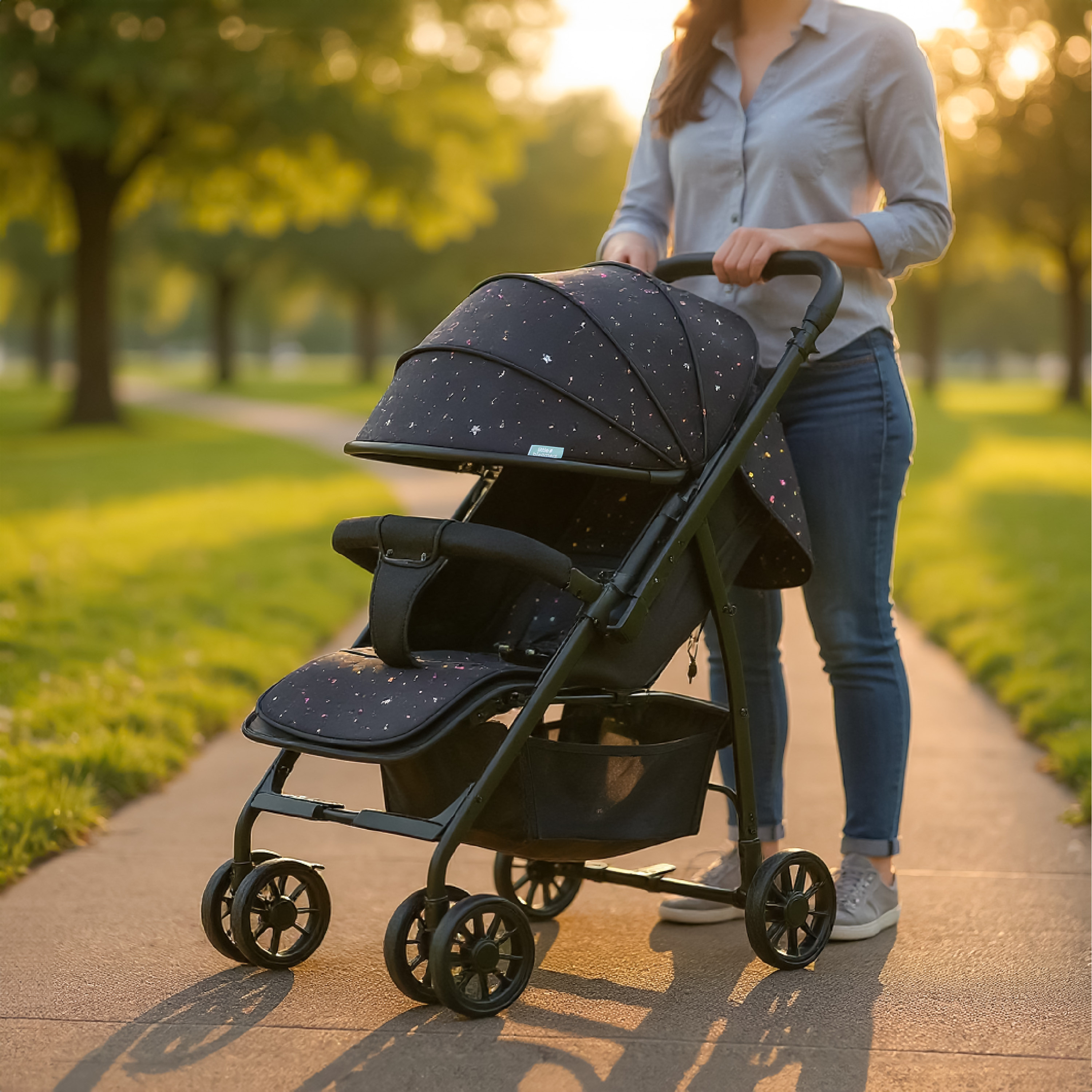 عربة أطفال بري بنظام طي بلمسة واحدة وإطار فولاذ وقفل للعجلات من ليتل بلومرز -baby-gear-strollersandprams-strollers-image-3