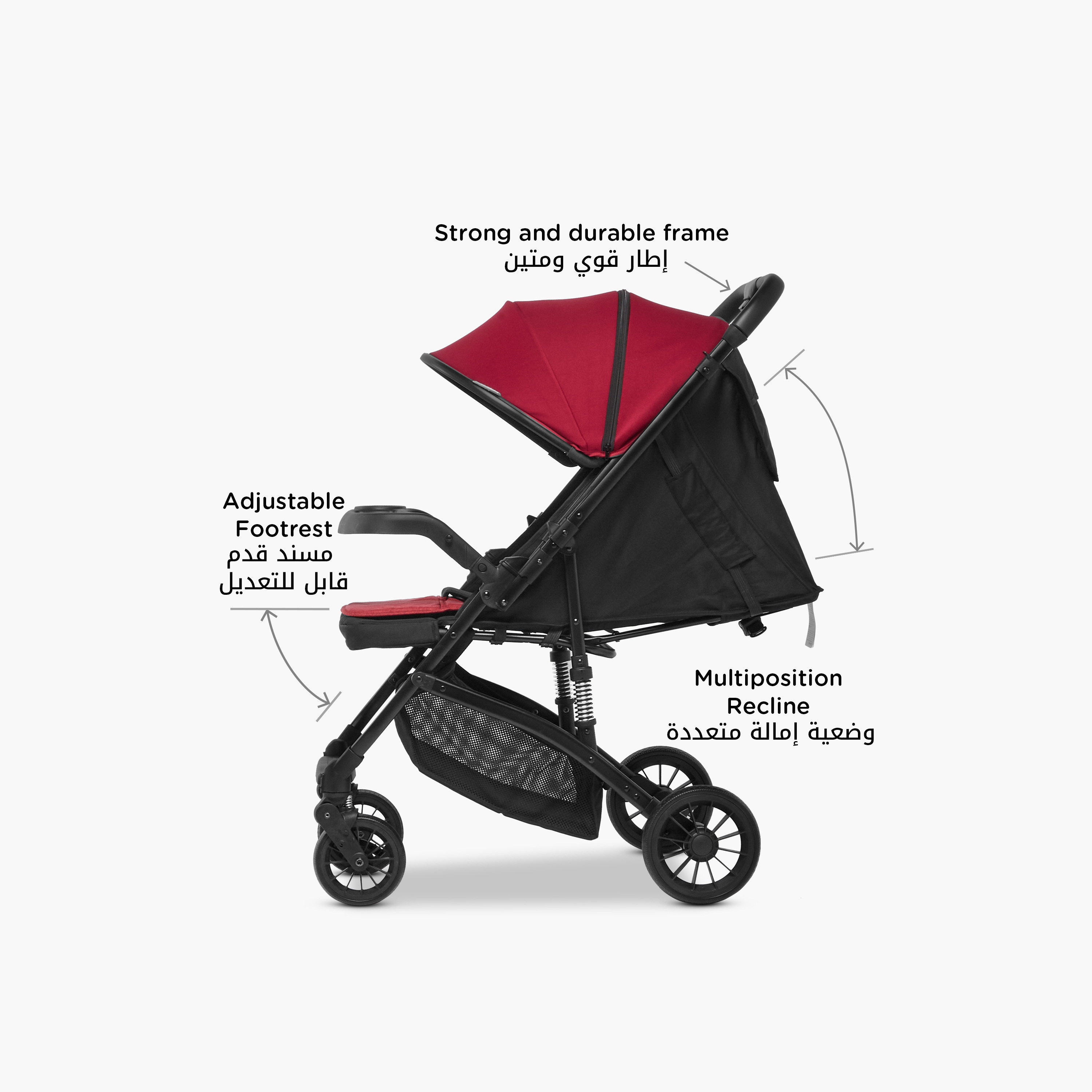 Little Bloomers Adelaide Stroller with One Touch Folding System, Steel Frame and Wheel Lock-baby-gear-strollersandprams-strollers-image-4