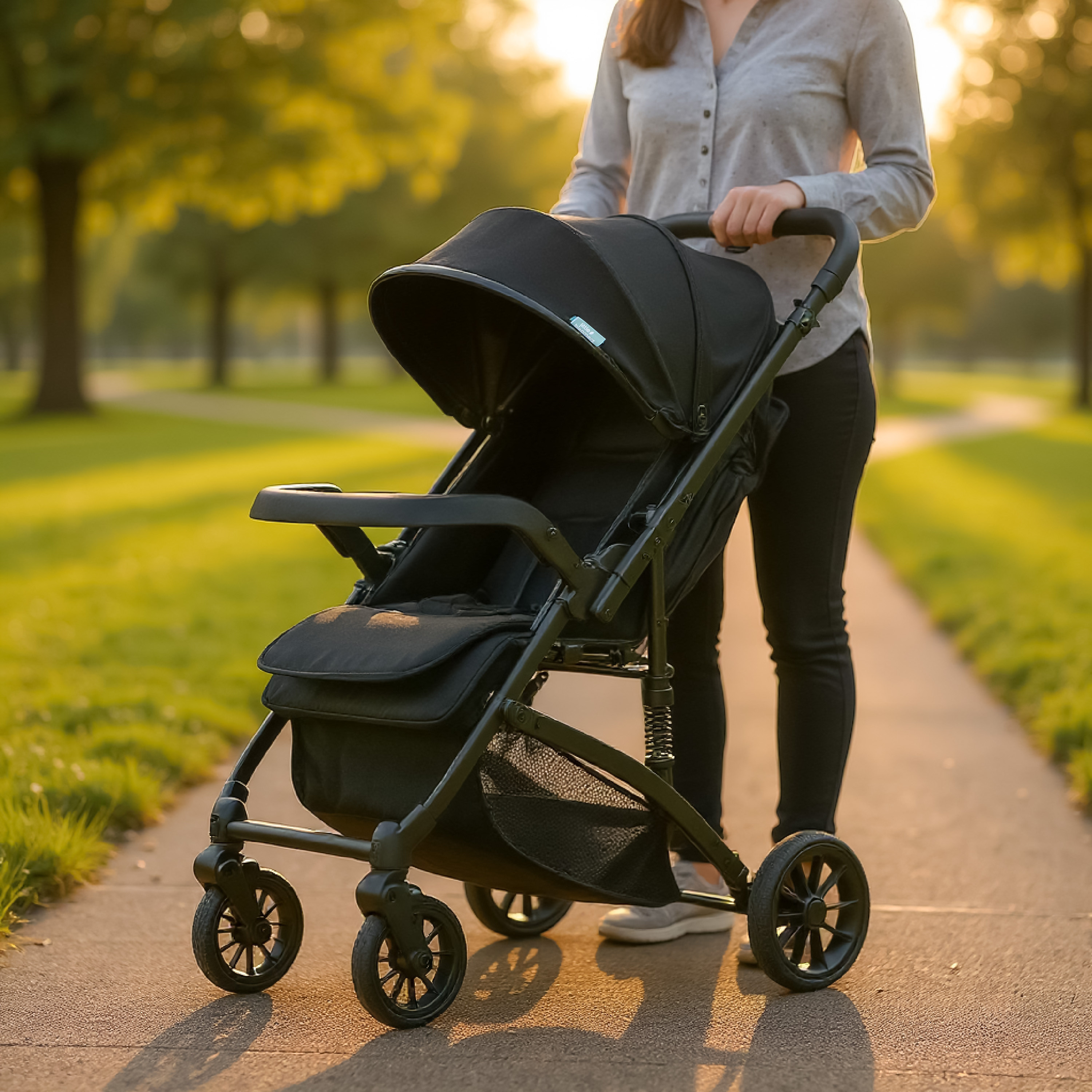 عربة أطفال أديلايد بنظام طي بلمسة واحدة وإطار فولاذ وقفل للعجلات من ليتل بلومرز-baby-gear-strollersandprams-strollers-image-3