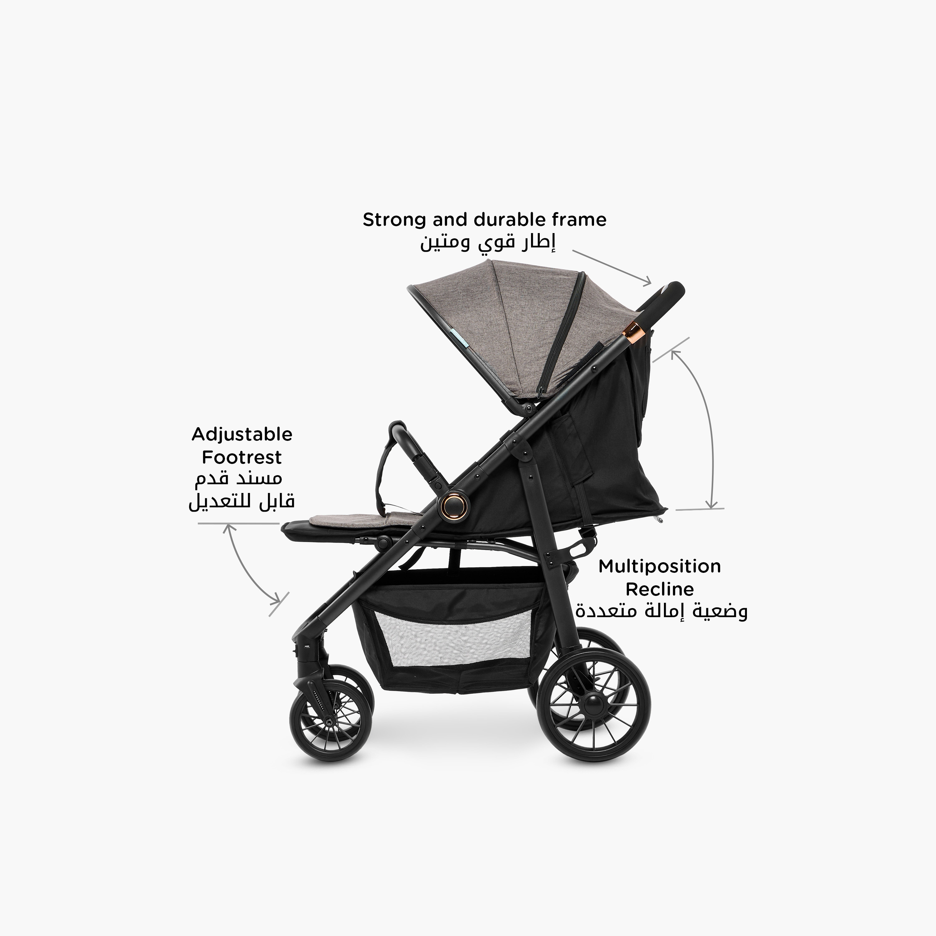 Little Bloomers Yonder Stroller with One Touch Folding System, Steel Frame and Wheel Lock-baby-gear-strollersandprams-strollers-image-5
