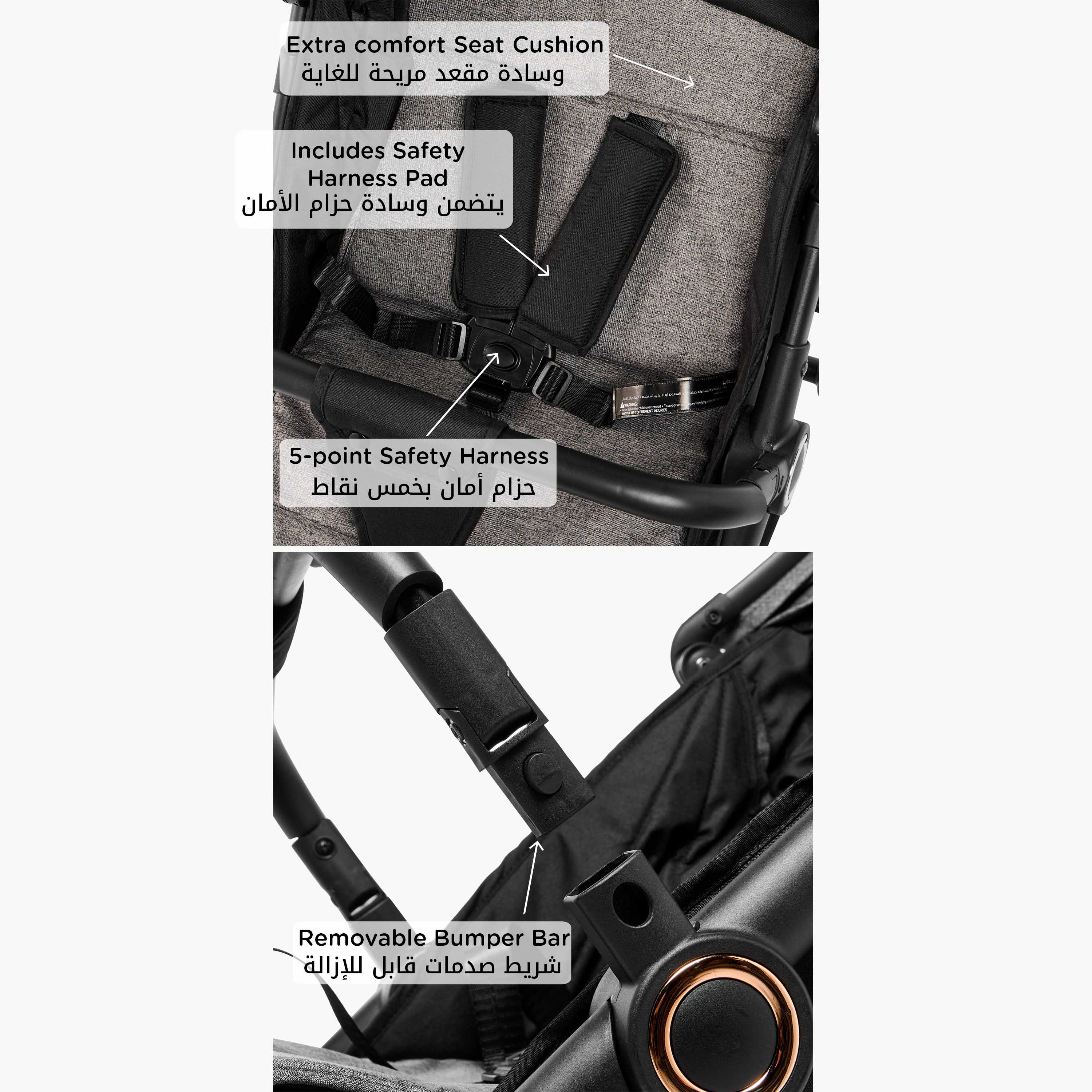 Little Bloomers Yonder Stroller with One Touch Folding System, Steel Frame and Wheel Lock-baby-gear-strollersandprams-strollers-image-7